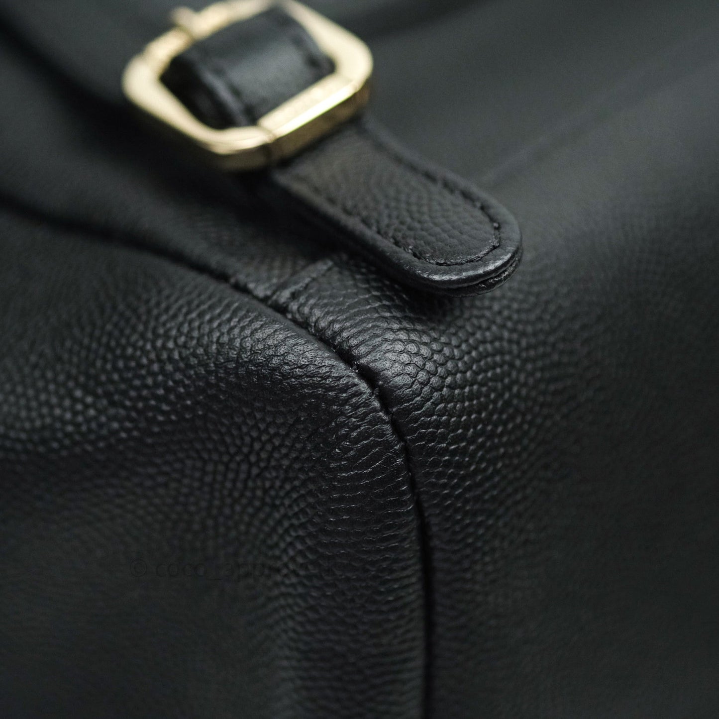 Chanel Quilted Business Affinity Backpack Black Caviar Light Gold Hardware