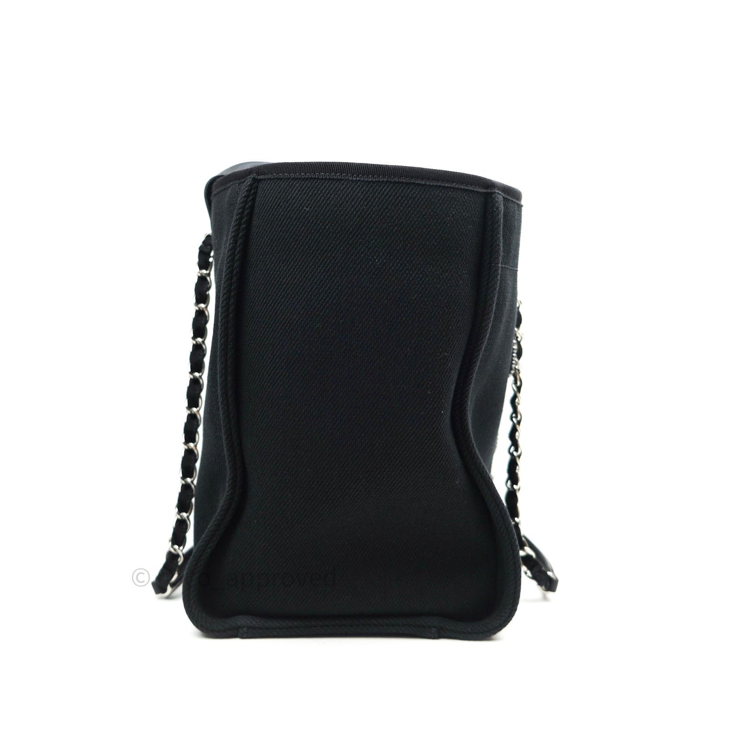 Chanel Large Deauville Black Canvas Imitation Pearl 20S