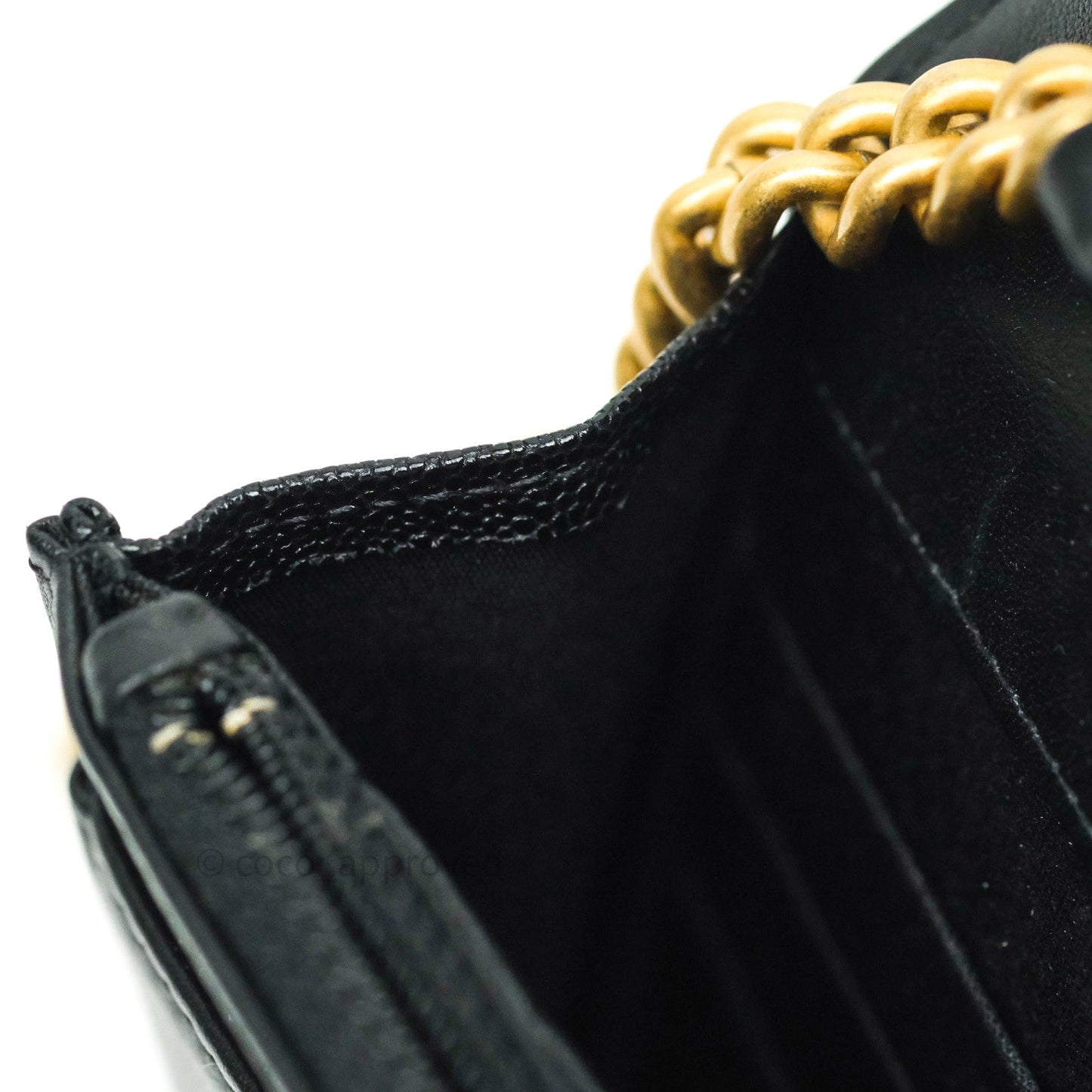 Chanel Quilted Boy Wallet on Chain WOC Black Caviar Gold Hardware