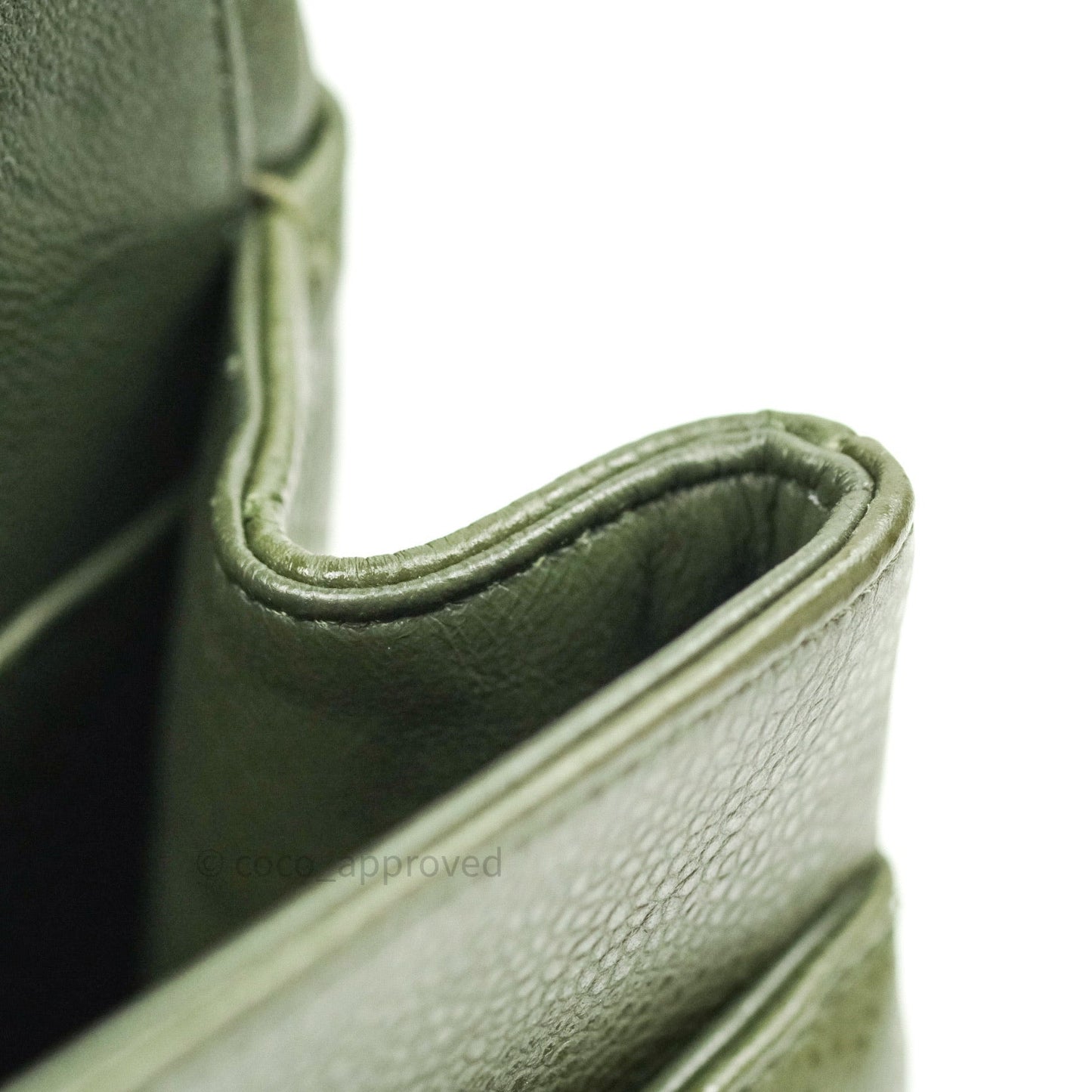 Chanel Classic Jumbo Double Flap Quilted Green Caviar Silver Hardware⁣⁣