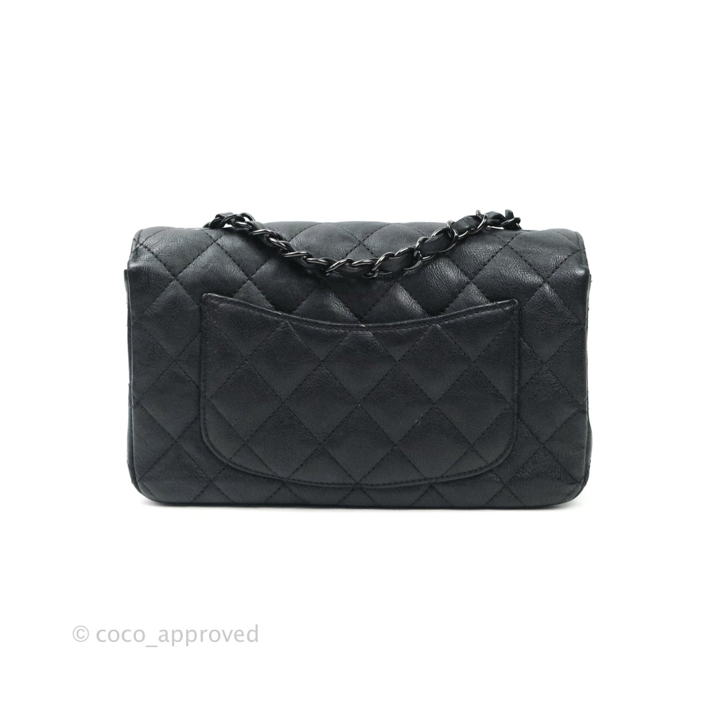 Chanel Quilted Mini Rectangular Flap So Black Crumpled Calfskin