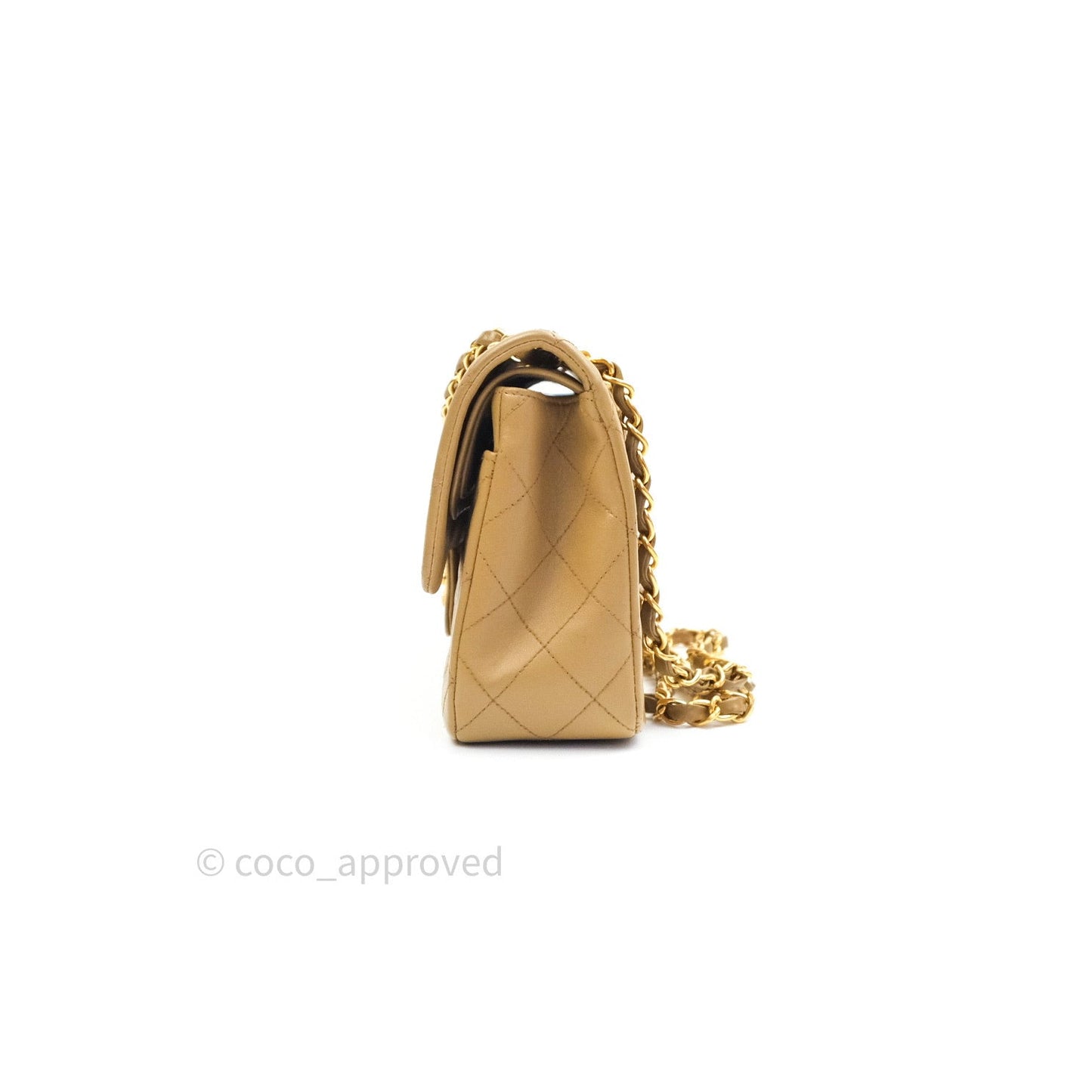 Chanel Classic Vintage Small S/M Flap Beige Lambskin 24K Gold Hardware