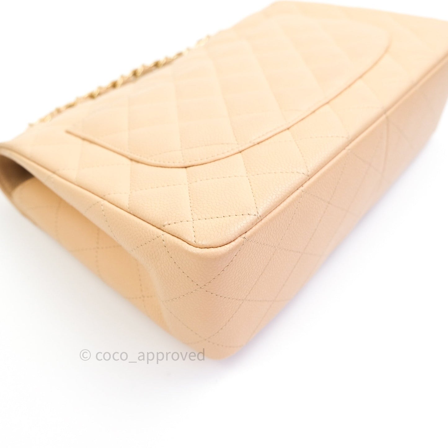 Chanel Classic Jumbo Single Flap Beige Caviar Gold Hardware⁣⁣