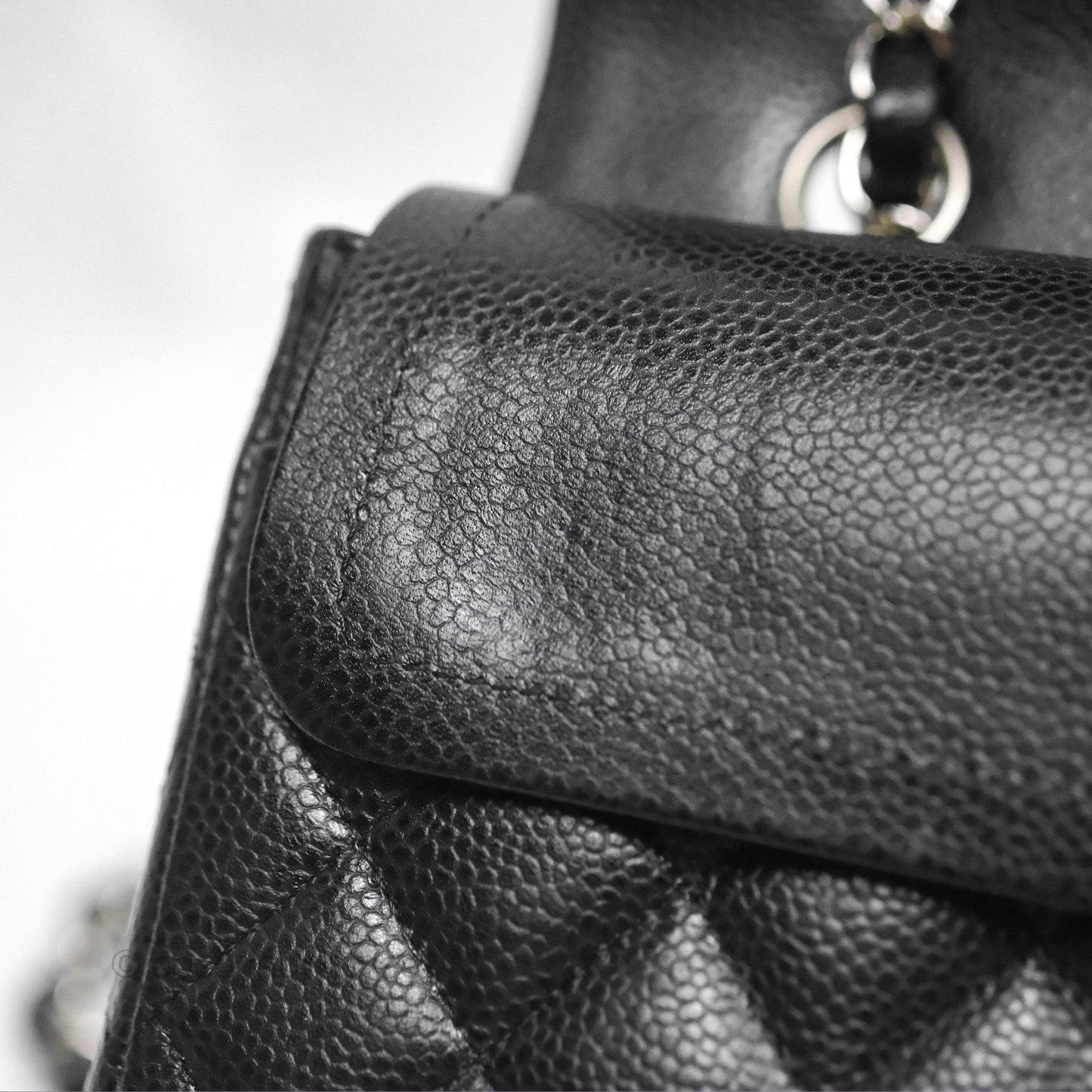 Chanel Small Classic Flap Quilted Black Caviar Silver Hardware
