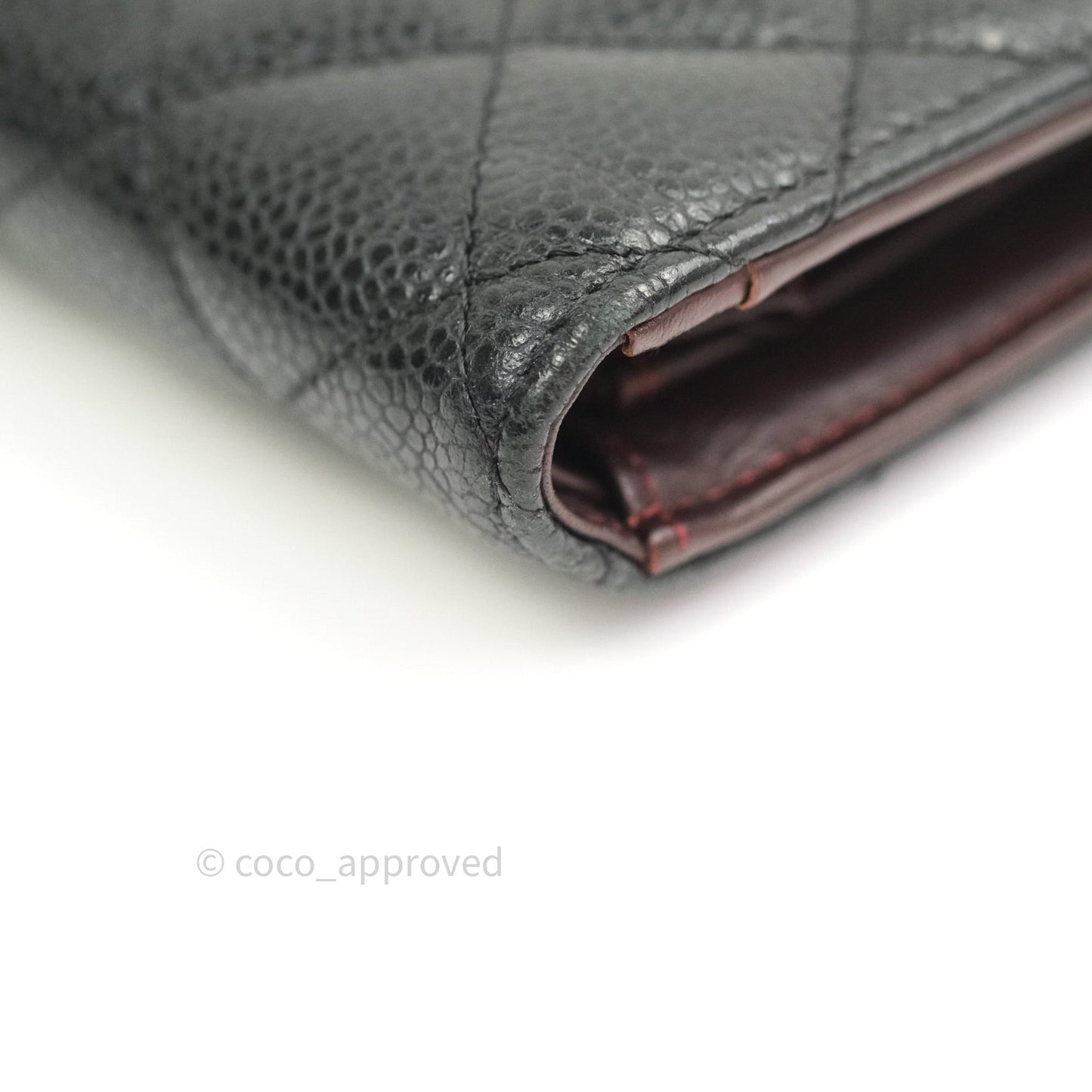 Chanel Quilted Yen Wallet Black Caviar Gold Hardware