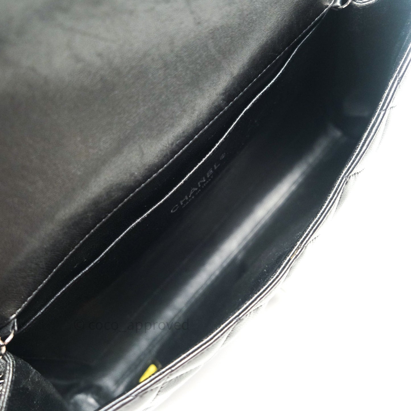 Chanel Quilted Clutch with Chain Black Lambskin Silver Hardware