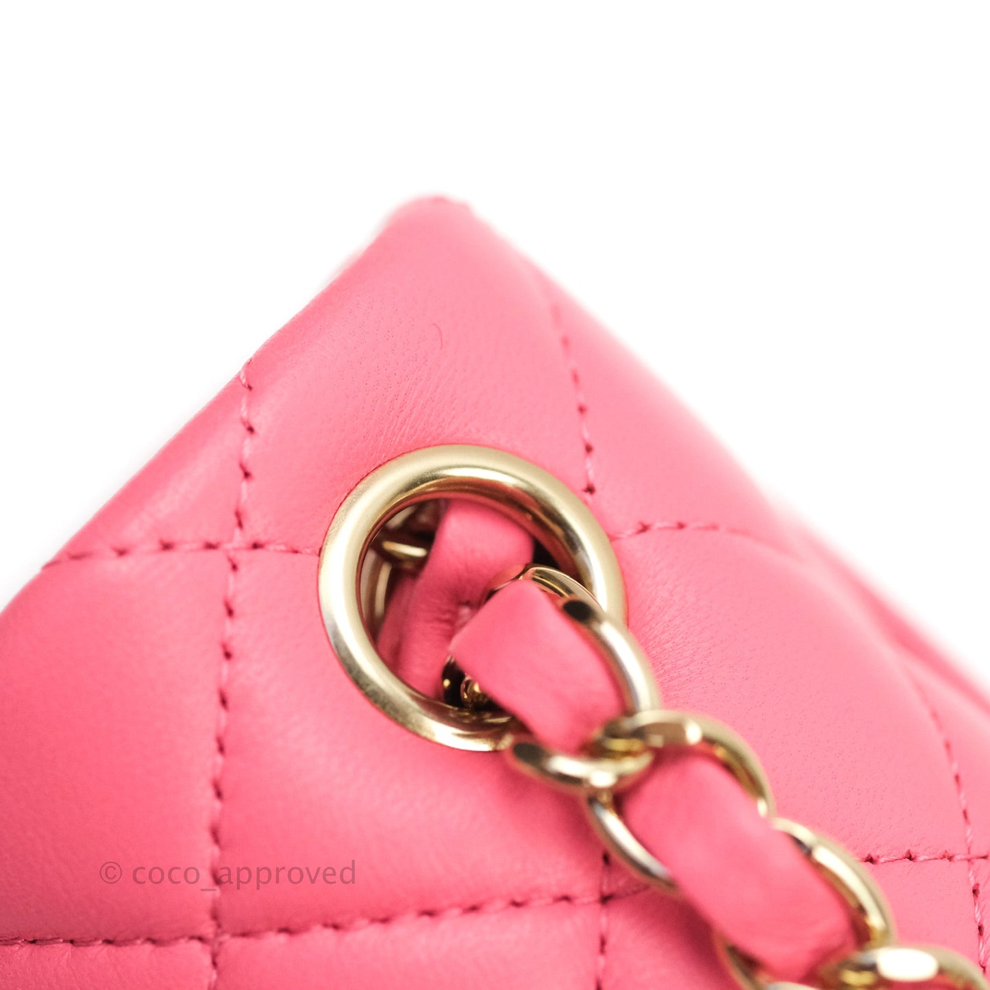 Chanel Mini Square Pink Lambskin Gold Hardware
