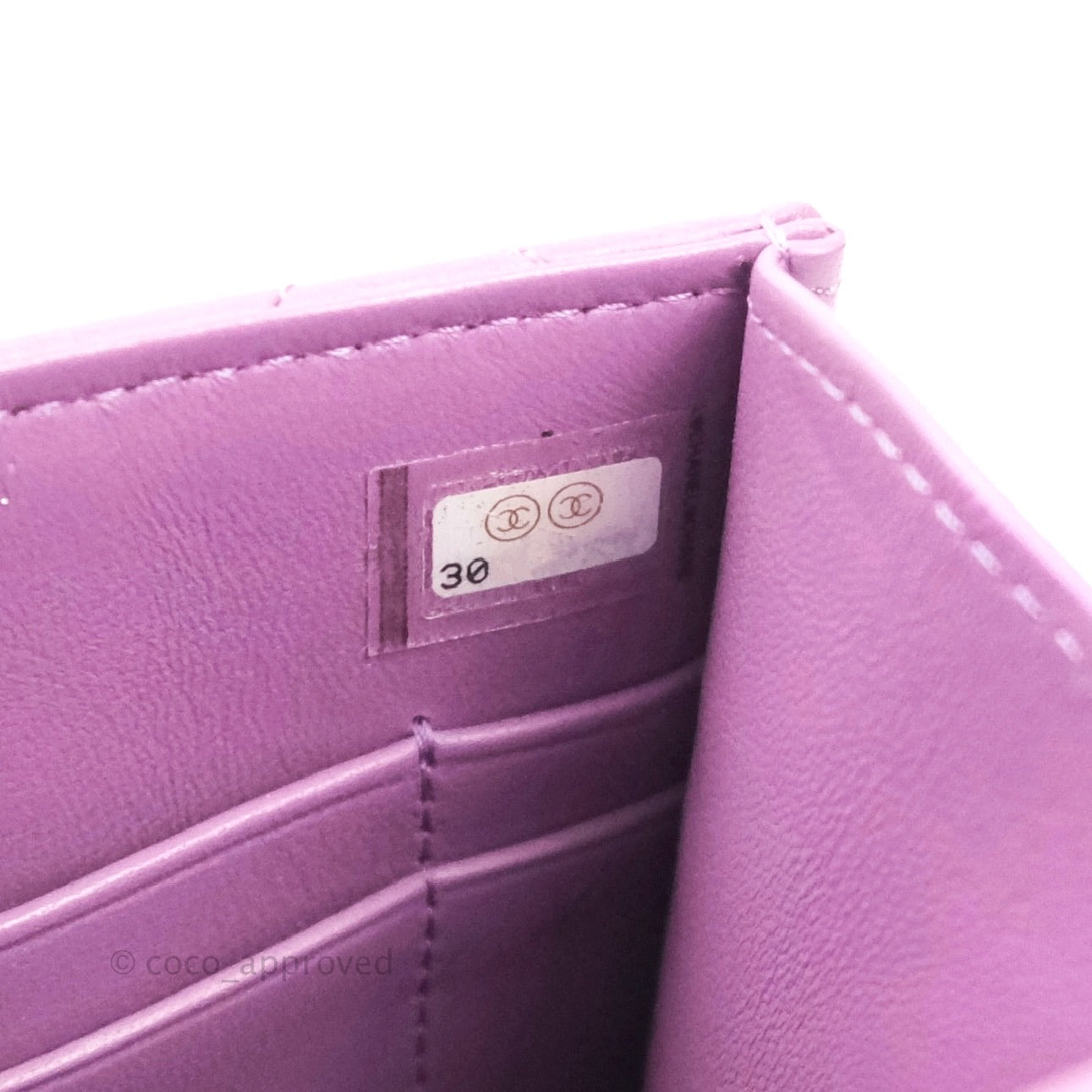 Chanel Classic Quilted Purple Silver Hardware Phone Holder