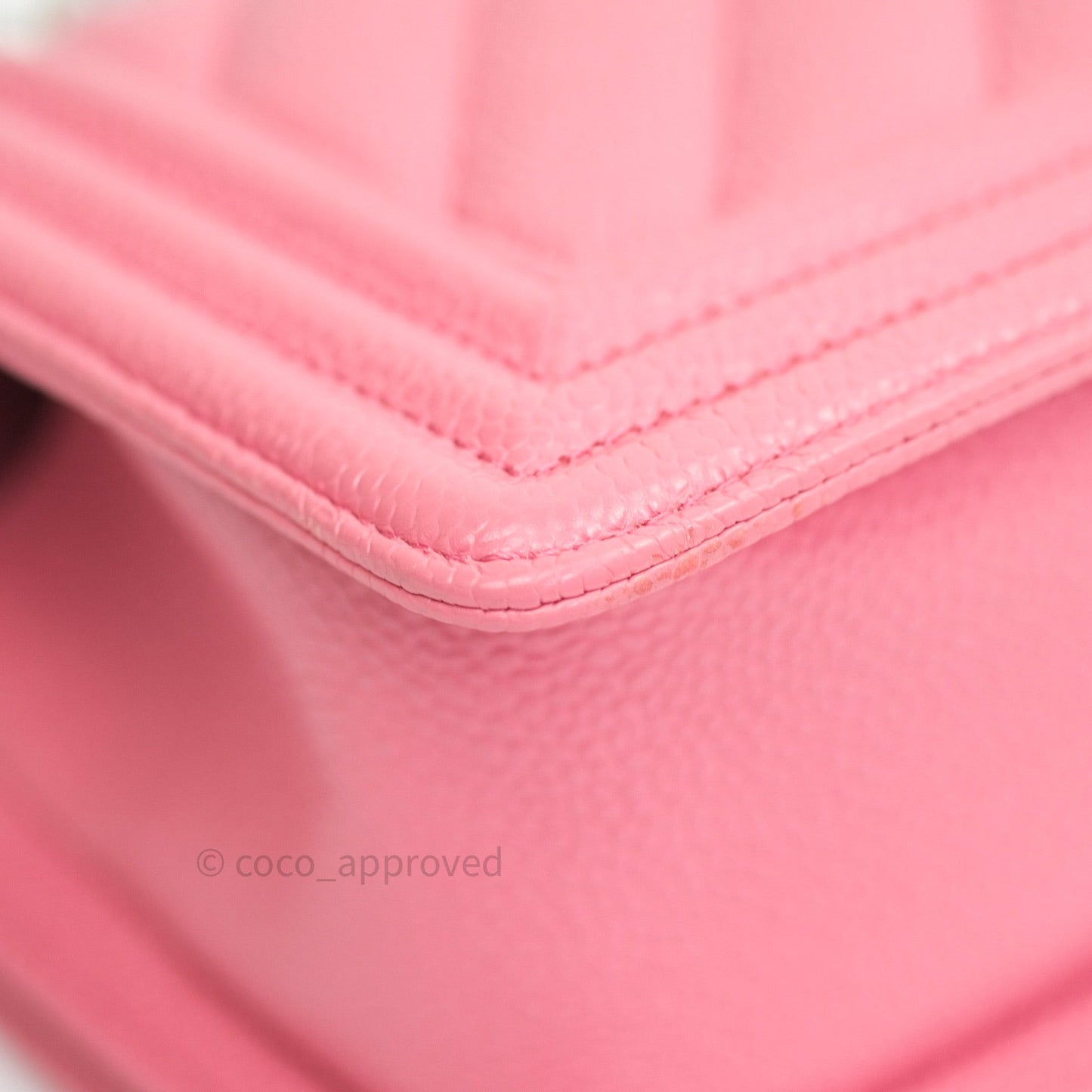 Chanel Small Boy Quilted Pink Caviar Silver Hardware