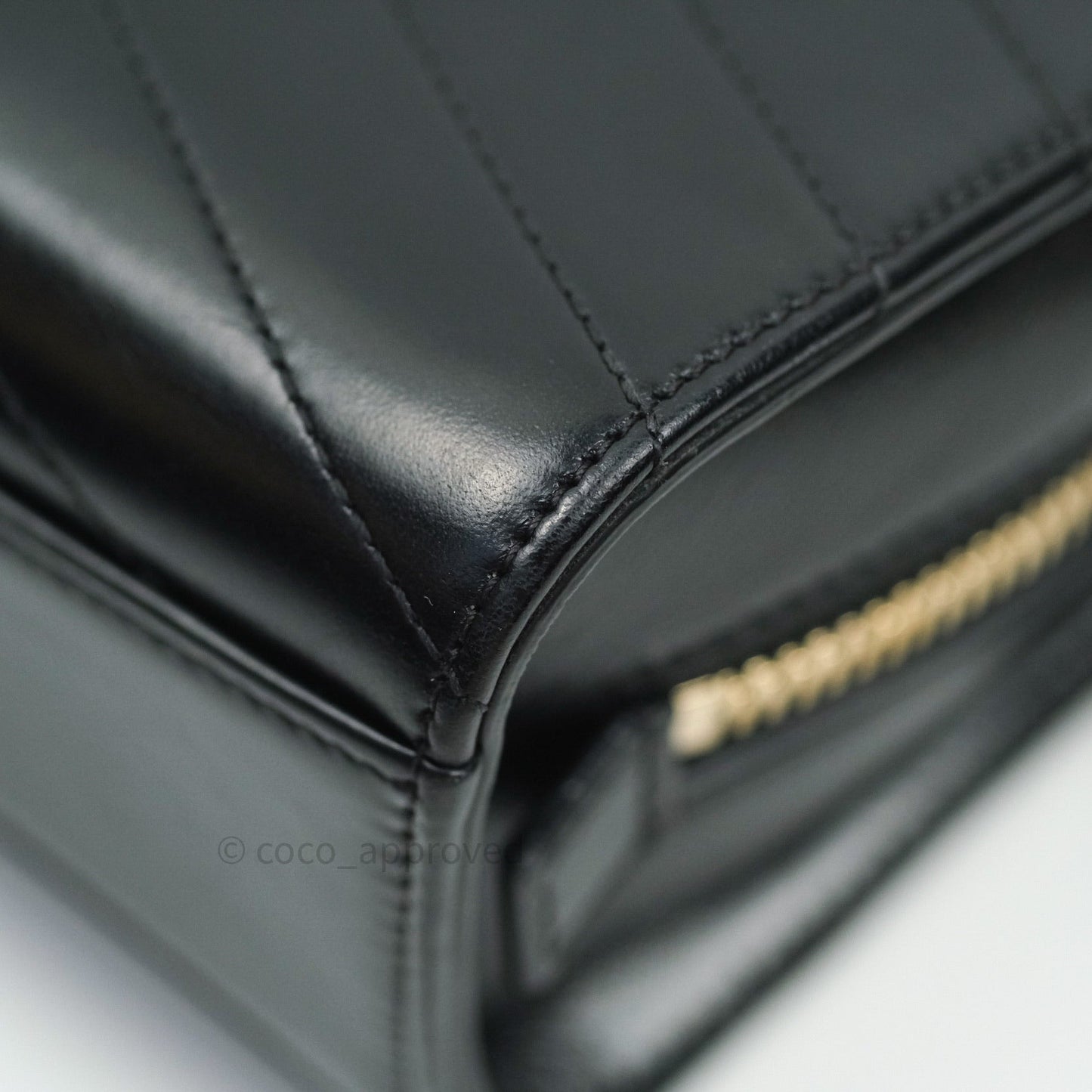 Chanel Chevron Calfskin Medium Medal Flap Black