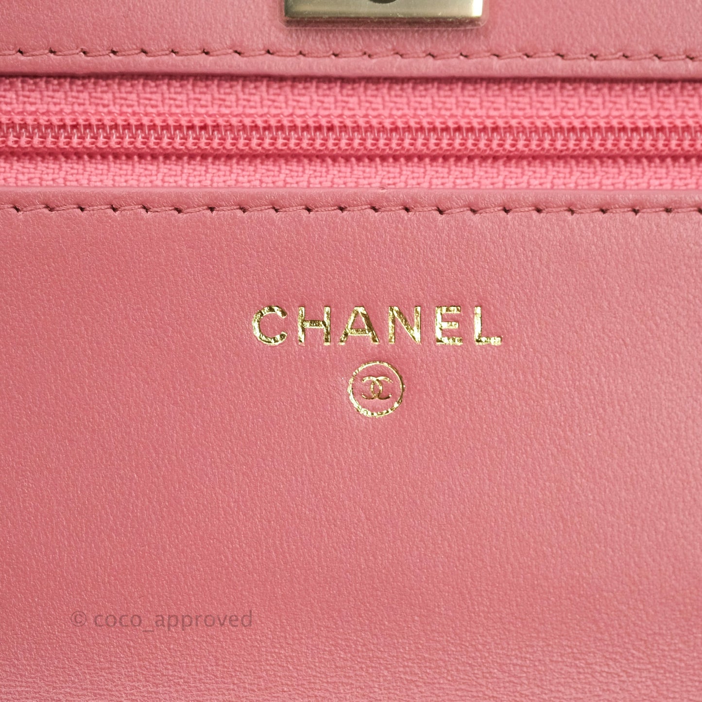 Chanel Trendy CC WOC Wallet on Chain Chevron Pink Lambskin Gold Hardware