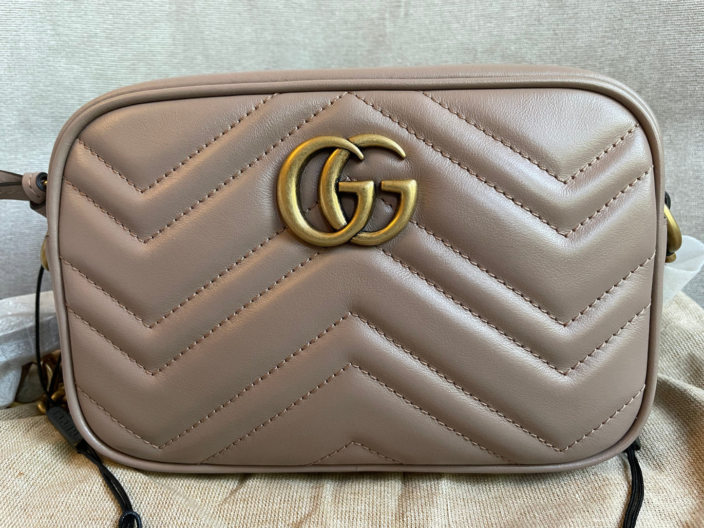 Luxury Gucci GG Dusty Pink Marmont Mini Shoulder Bag