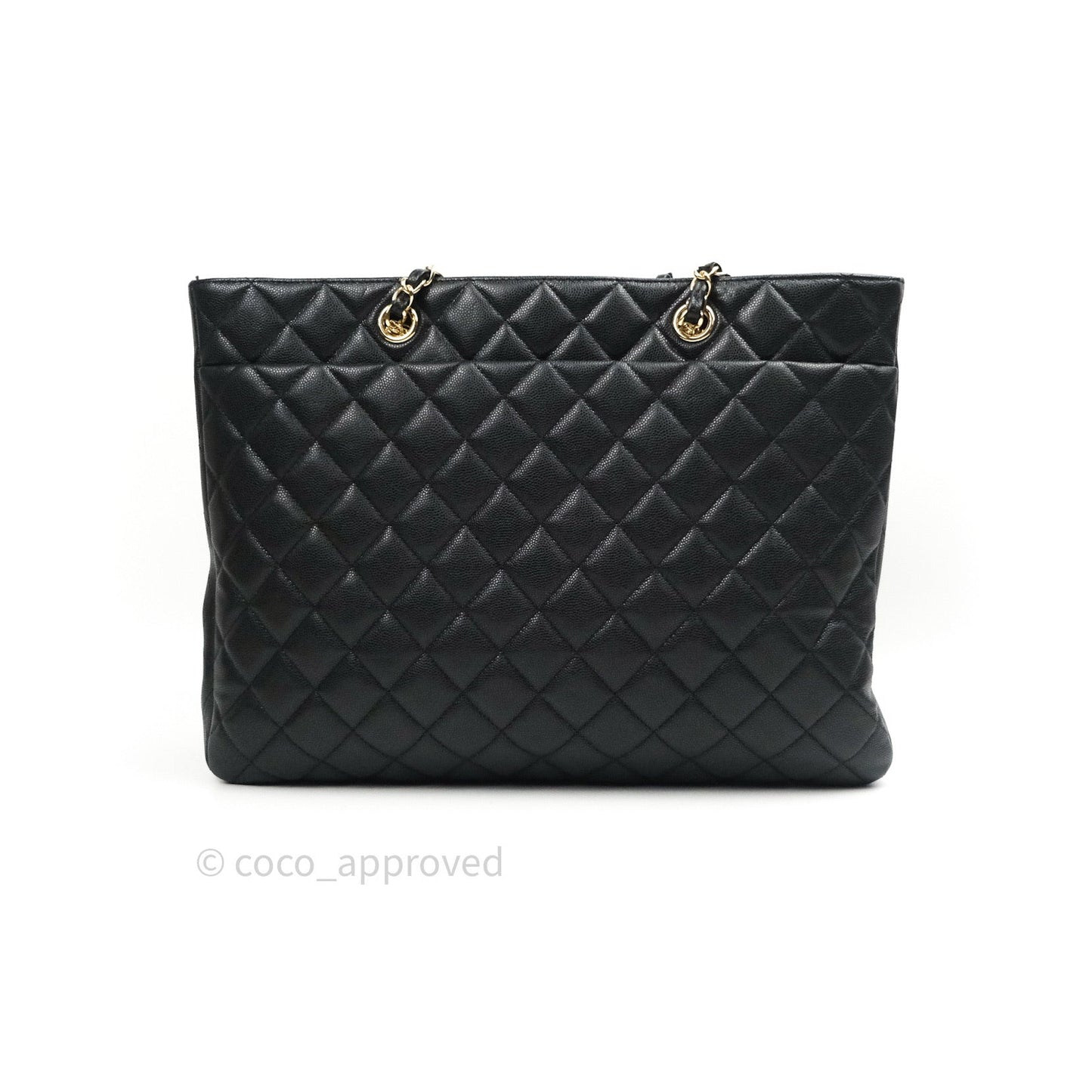 Chanel Quilted Timeless Tote Black Caviar Gold Hardware