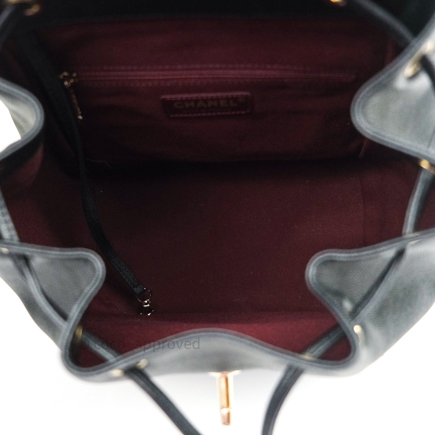 Chanel Quilted Business Affinity Backpack Black Caviar Light Gold Hardware
