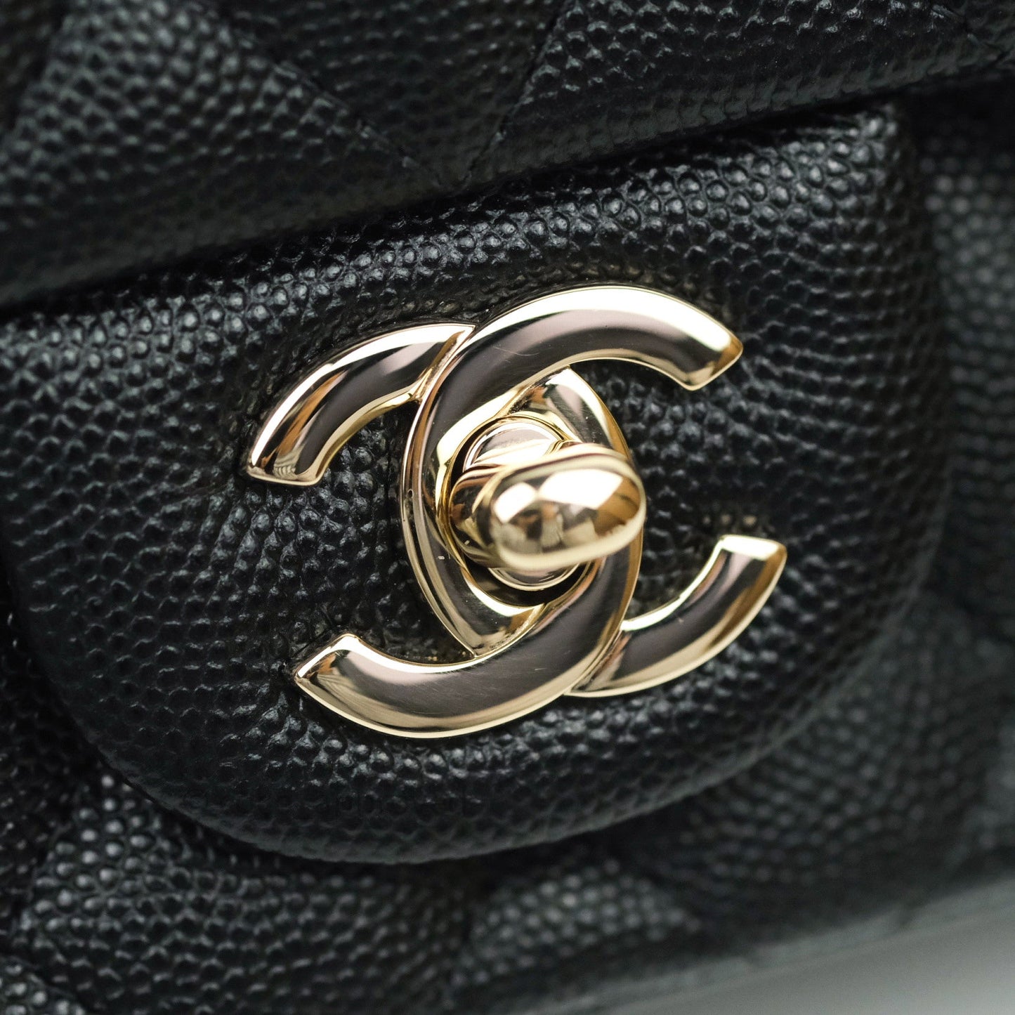 Chanel Quilted Mini Rectangular Black Caviar Gold Hardware 18B