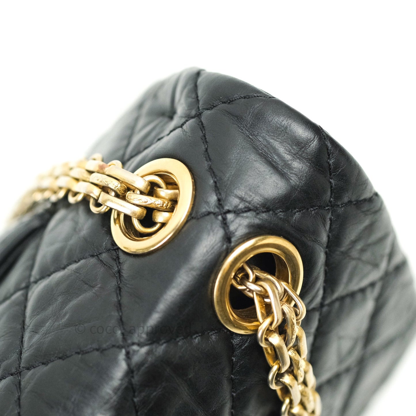 Chanel 2.55 Reissue Aged Calfskin 225 Flap Black Gold Hardware