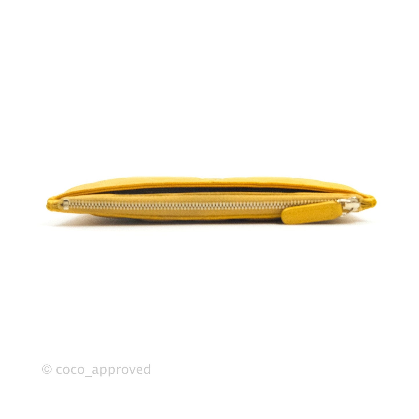 Chanel O Case Phone Case Pouch Card Holder Yellow Caviar Gold Hardware