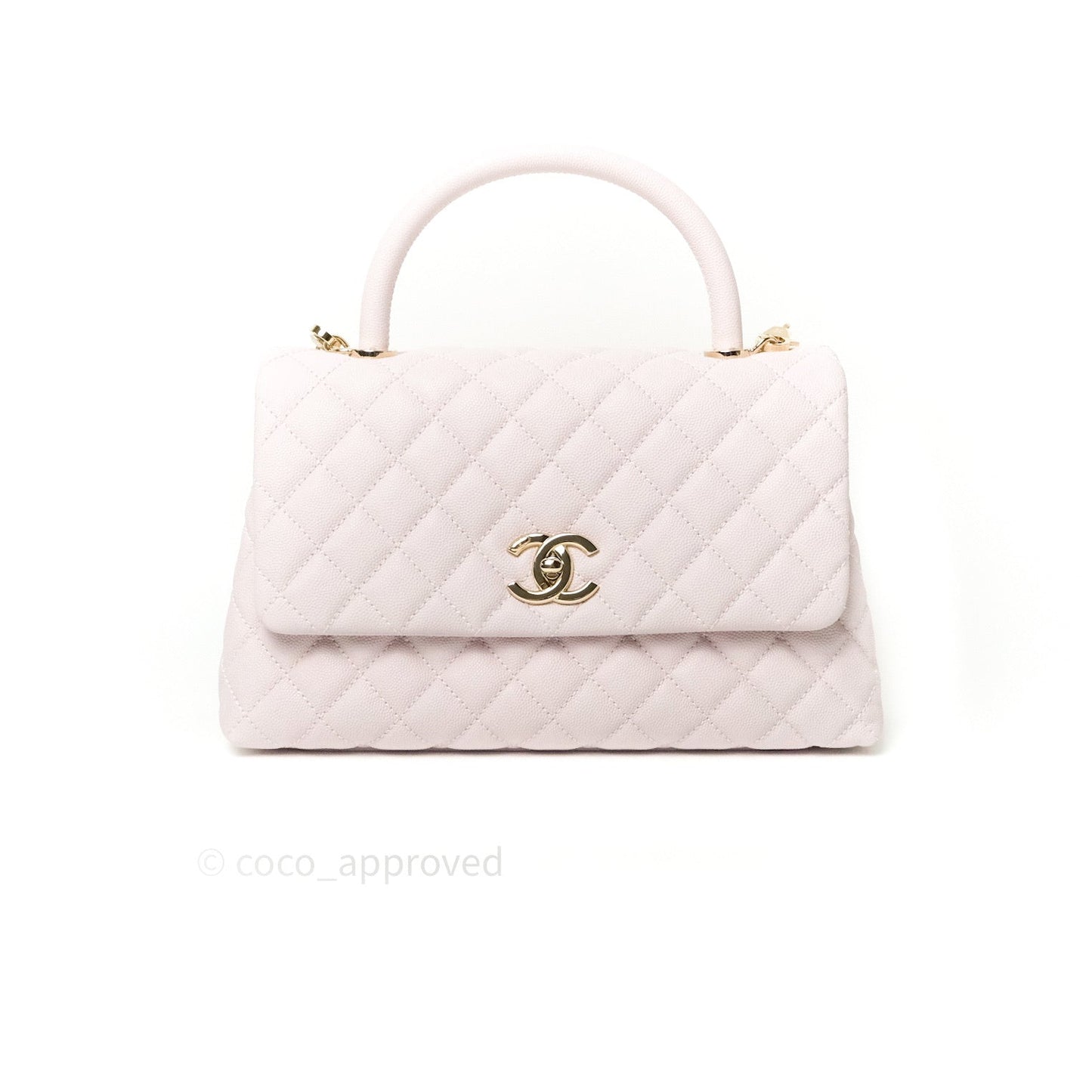 Chanel Small Coco Handle Quilted Lilac Pink Light Gold Hardware