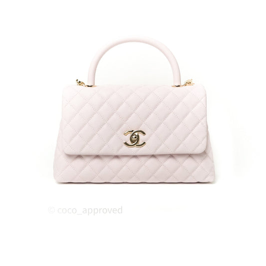 Chanel Small Coco Handle Quilted Lilac Pink Light Gold Hardware