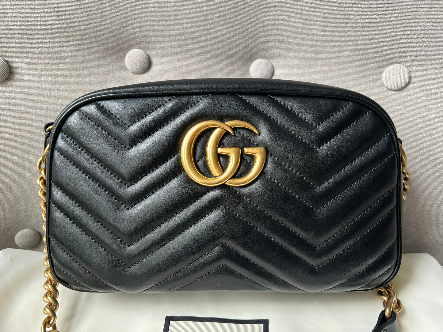Luxury Gucci GG Black Marmont Small Shoulder Bag