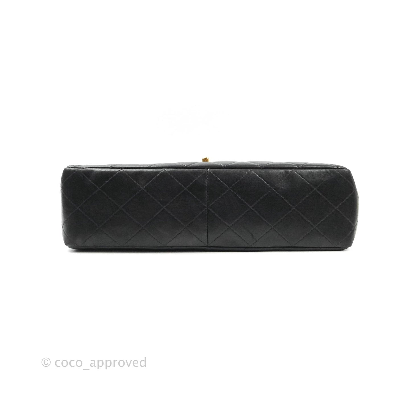 Chanel Vintage XL Jumbo Single Flap Black Lambskin 24K Gold Hardware