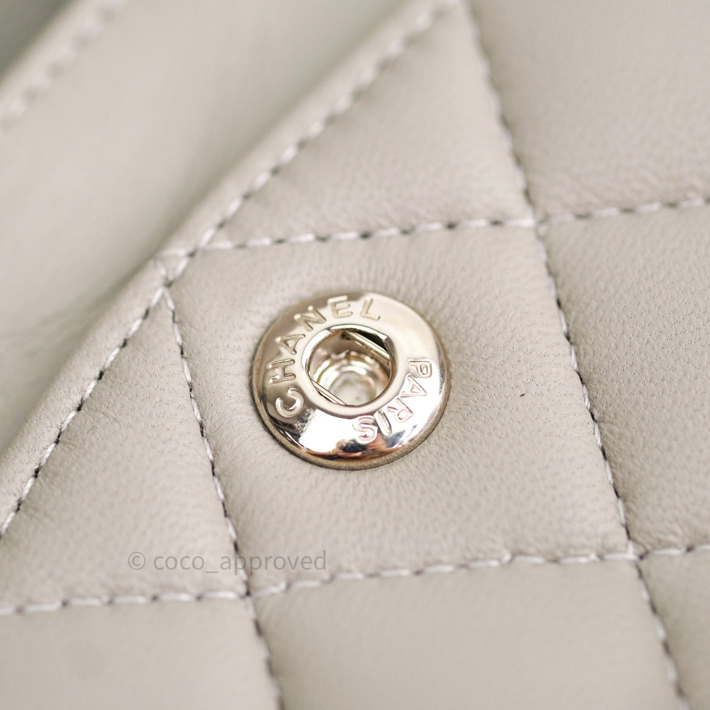 Chanel Classic Small S/M Flap Grey Lambskin Silver Hardware