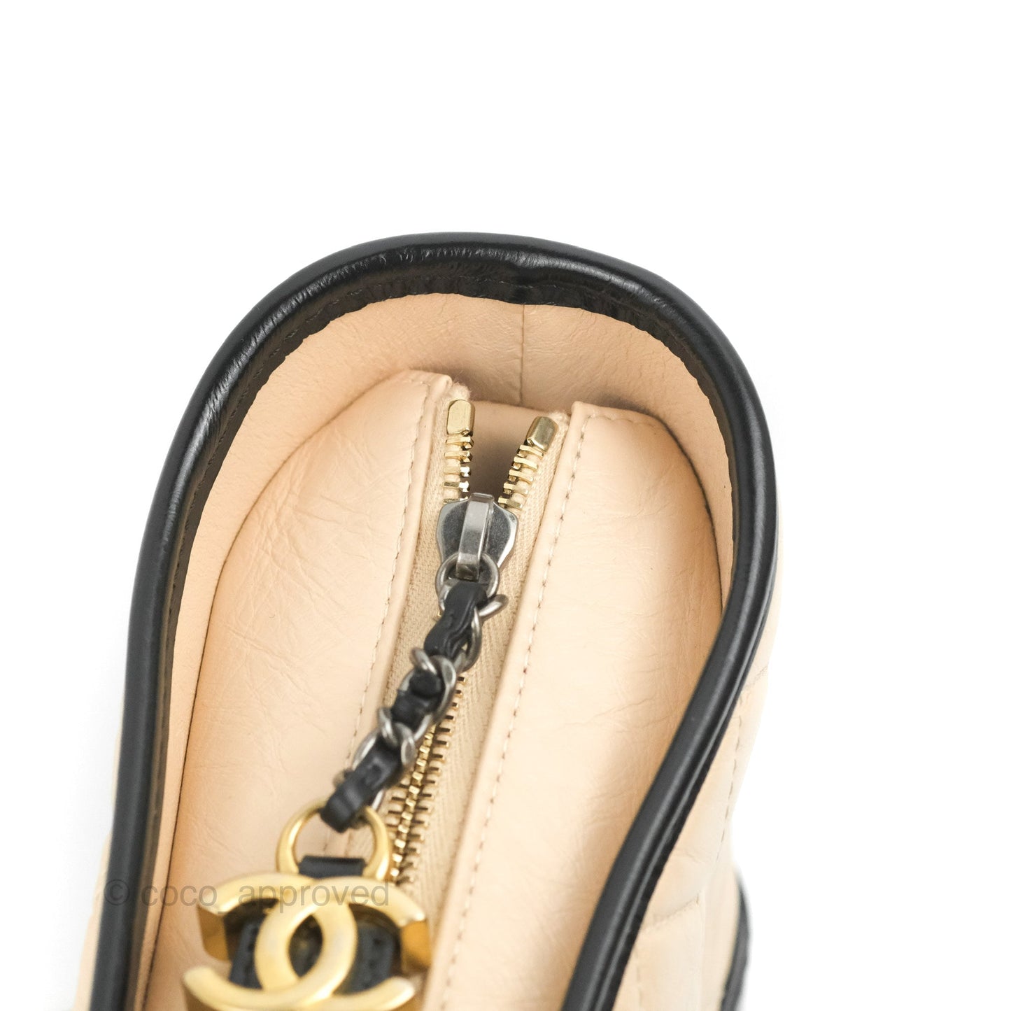 Chanel New Medium Gabrielle Hobo Beige/Black Aged Calfskin