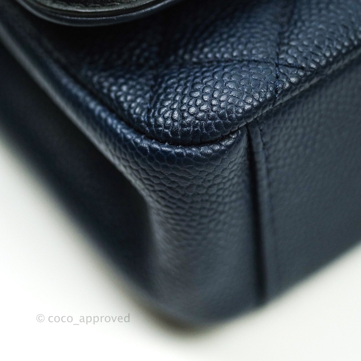 Chanel Quilted Medium CC Filigree Flap Navy Caviar
