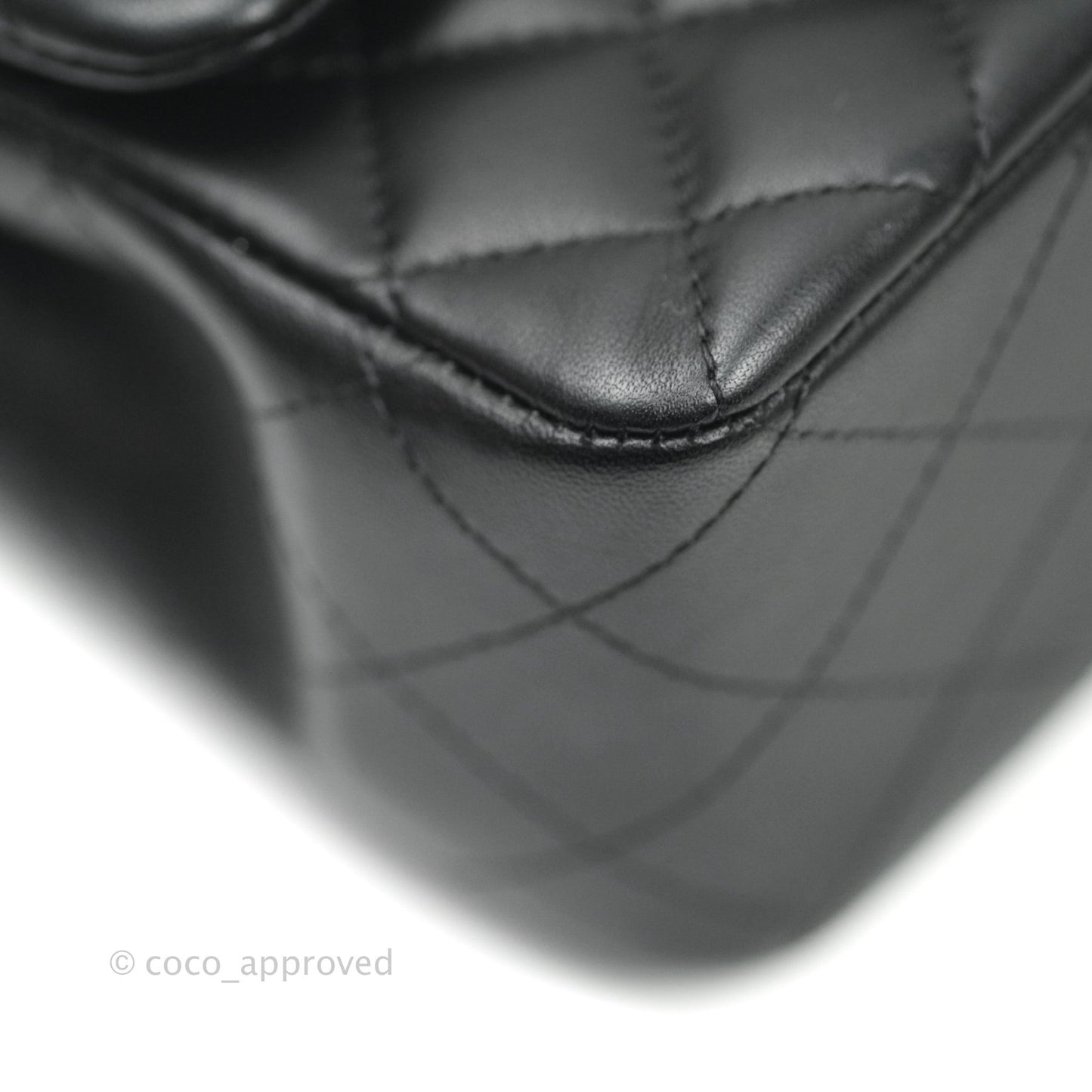 Chanel Mini Square Black Lambskin Aged Gold Hardware