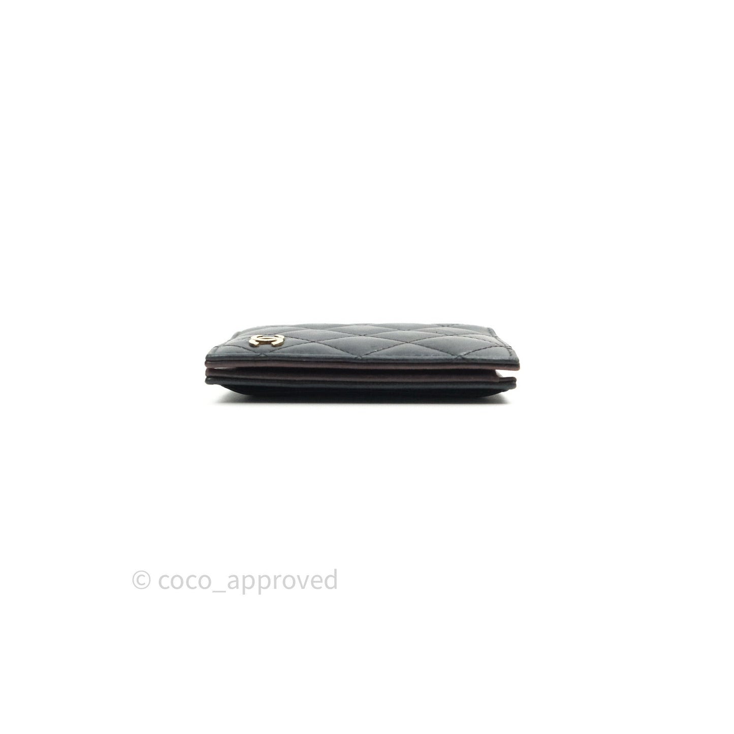 Chanel Black Card Holder Lambskin Gold Hardware
