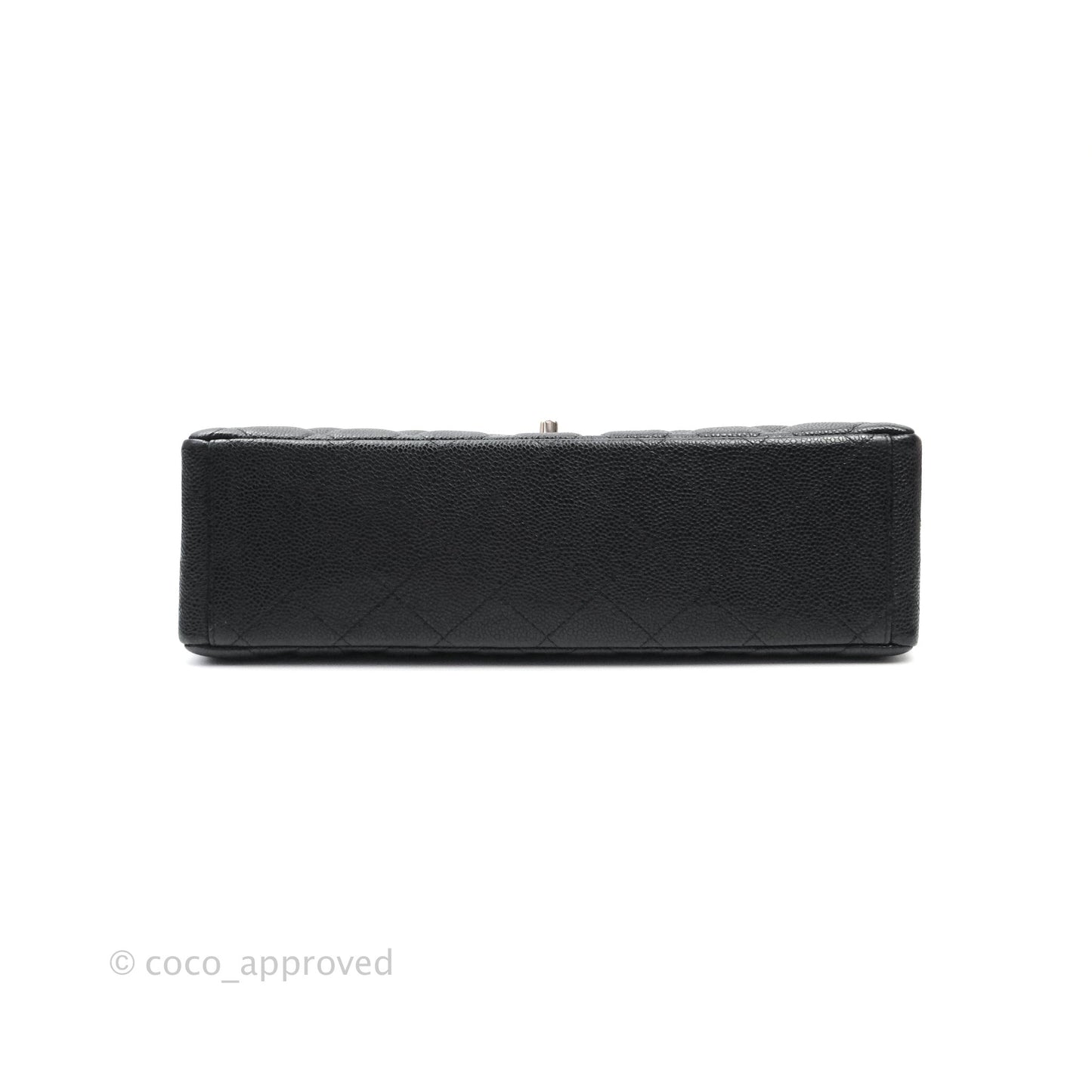 Chanel Single Flap Maxi Caviar Black Silver Hardware