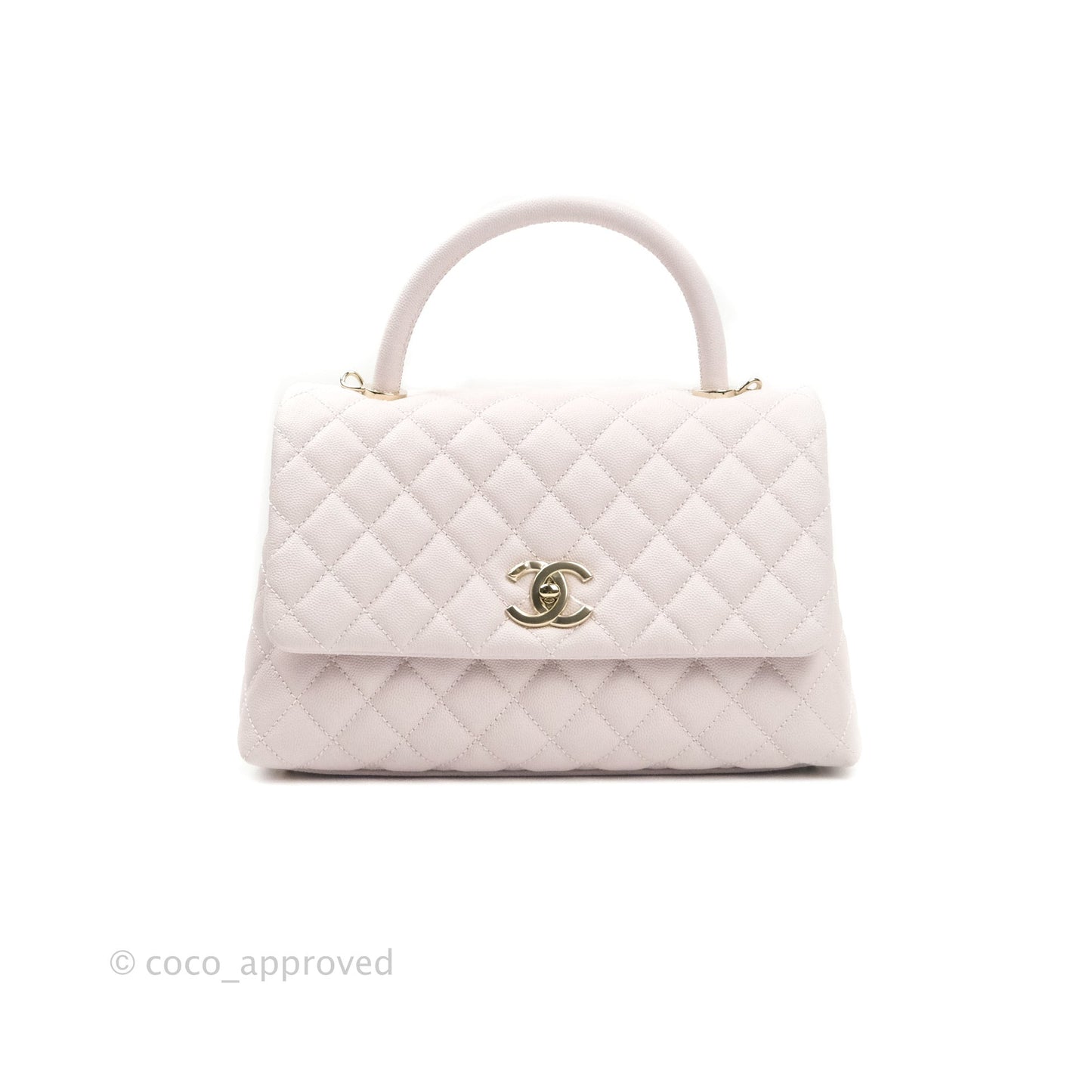 Chanel Small Coco Handle Quilted Lilac Caviar Gold Hardware