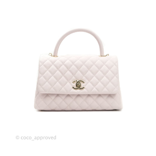 Chanel Small Coco Handle Quilted Lilac Caviar Gold Hardware