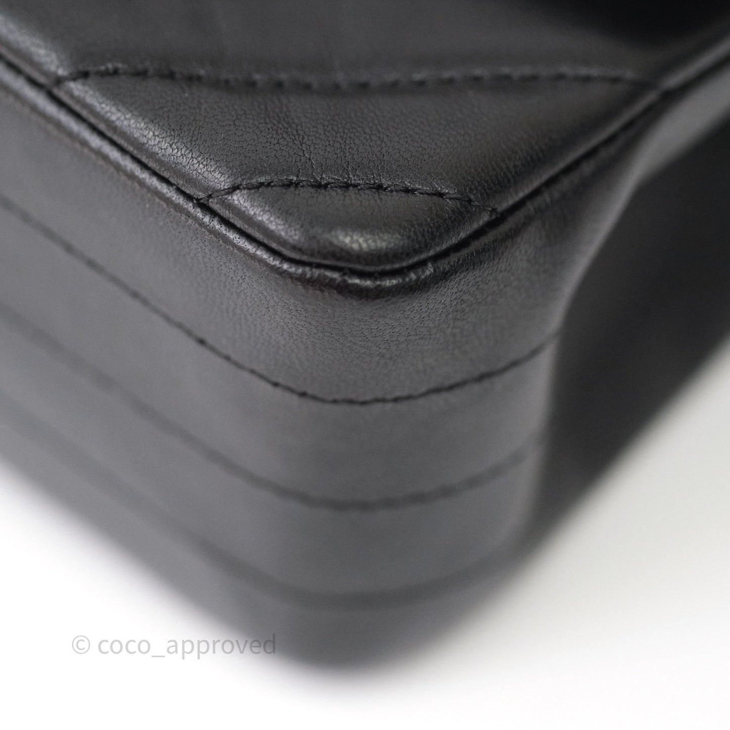 Chanel Quilted Mini Rectangular Black Chevron Lambskin So Black Hardware