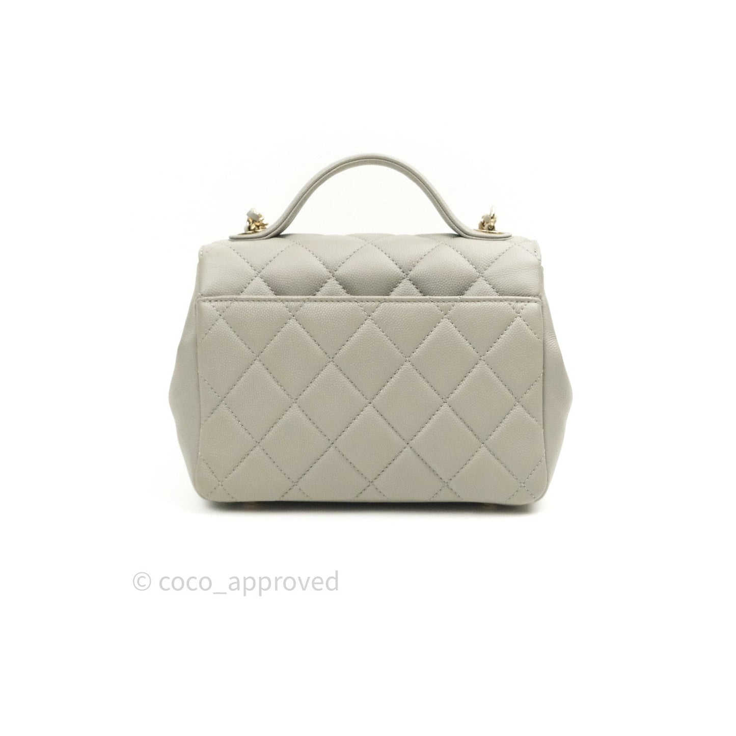 Chanel Quilted Small Business Affinity Flap Grey Caviar Light Gold Hardware