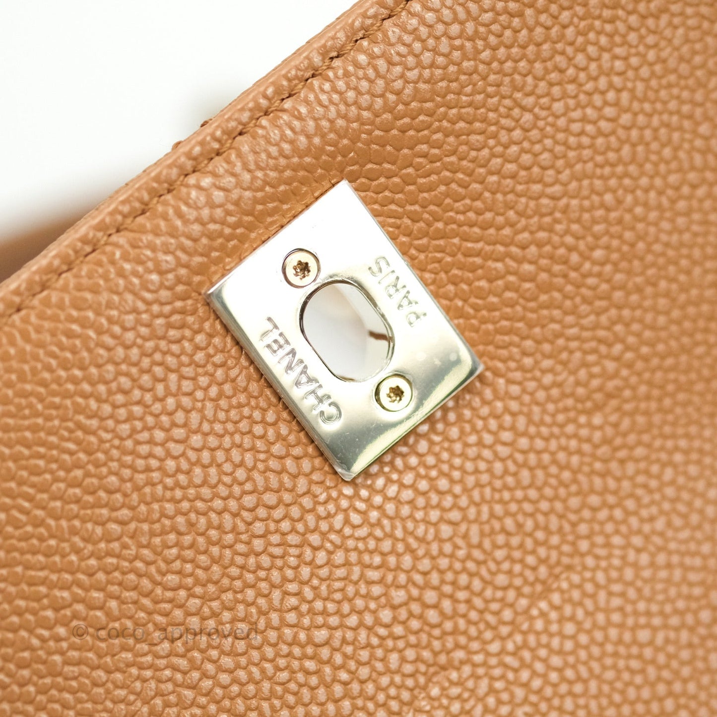Chanel Quilted Small Business Affinity Flap Dark Beige Caviar Gold Hardware
