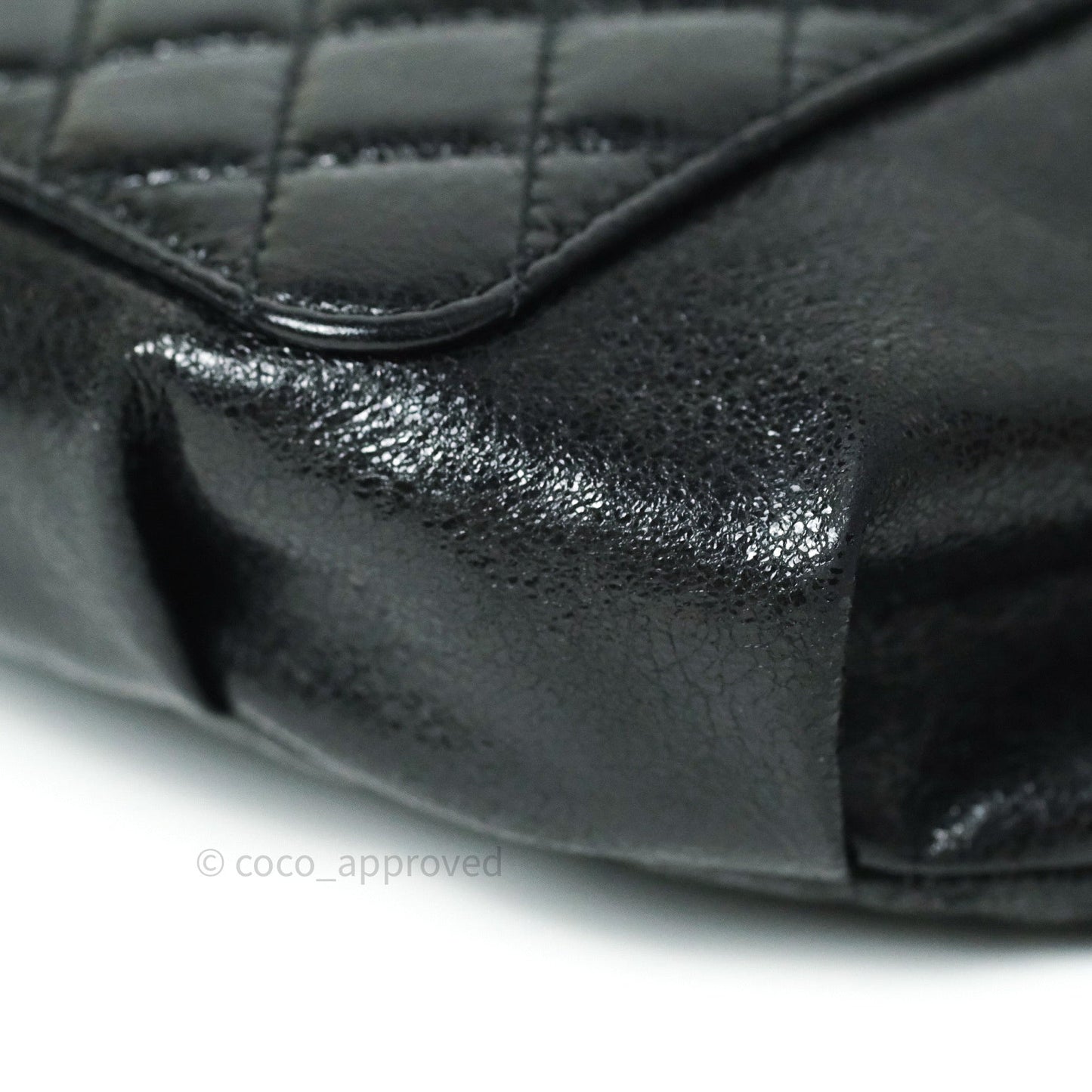 Chanel Black Glazed Calfskin Fanny Pack Belt Bag Gold Hardware