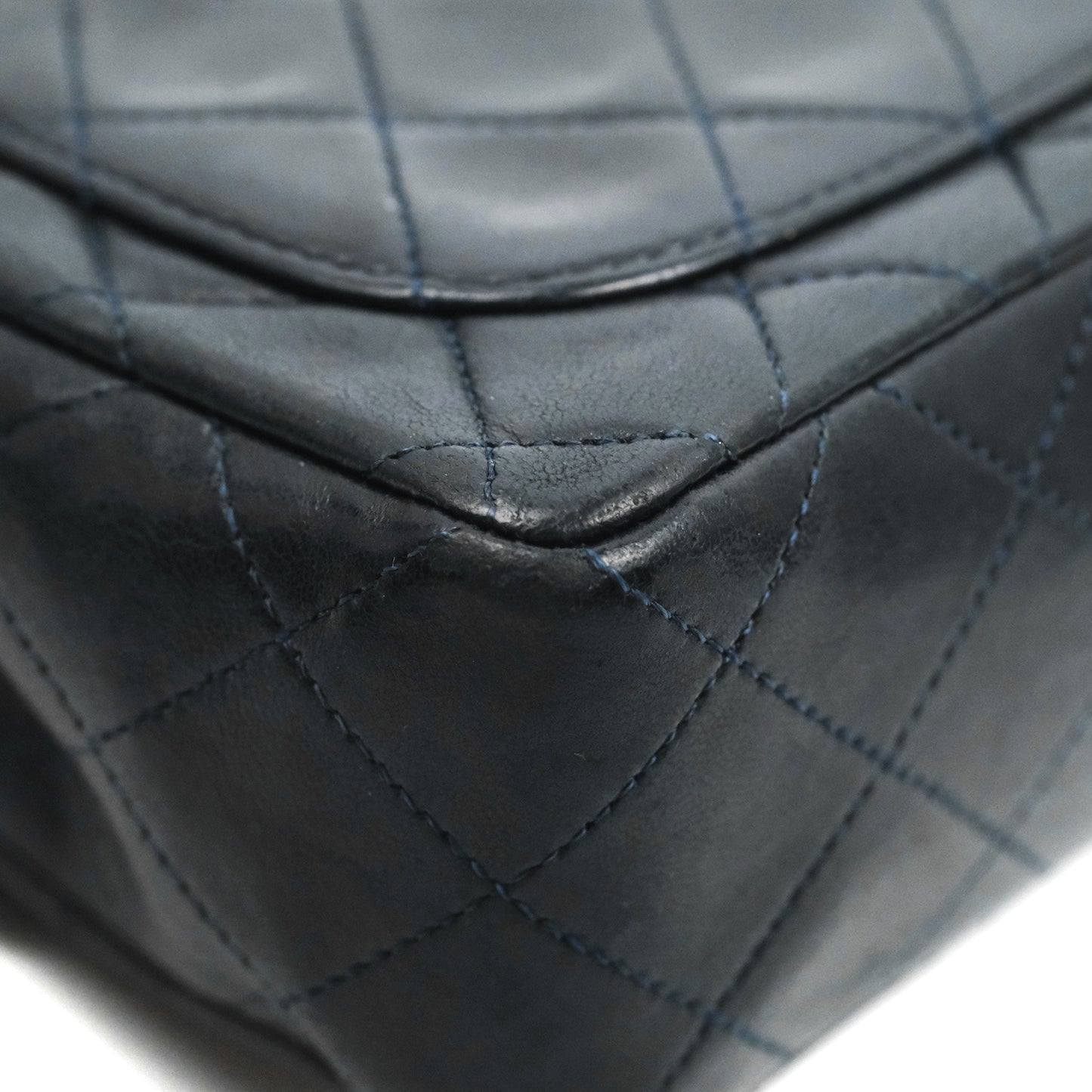 Chanel Vintage Mini Square Navy Lambskin 24K Gold Hardware