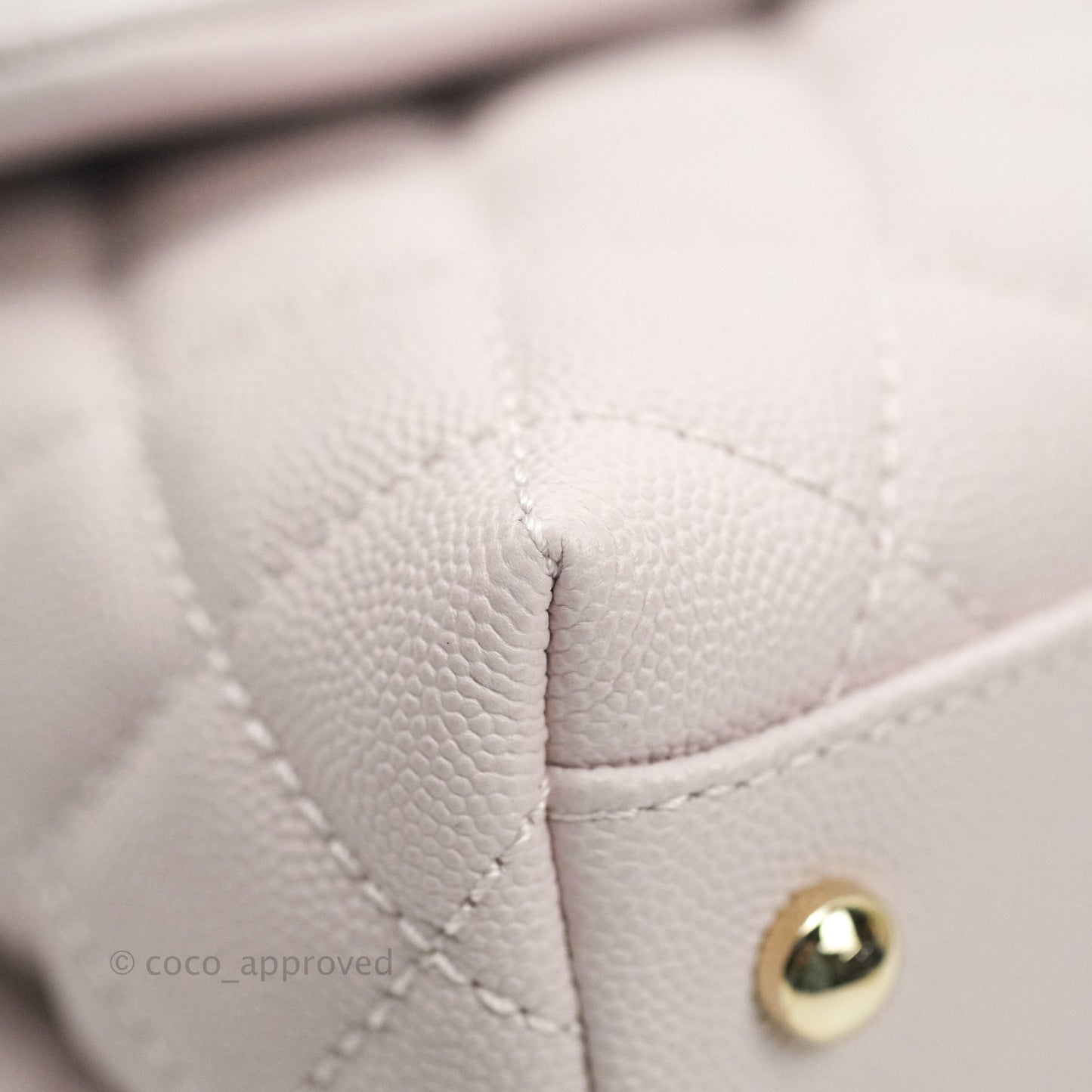 Chanel Small Coco Handle Quilted Lilac Caviar Gold Hardware