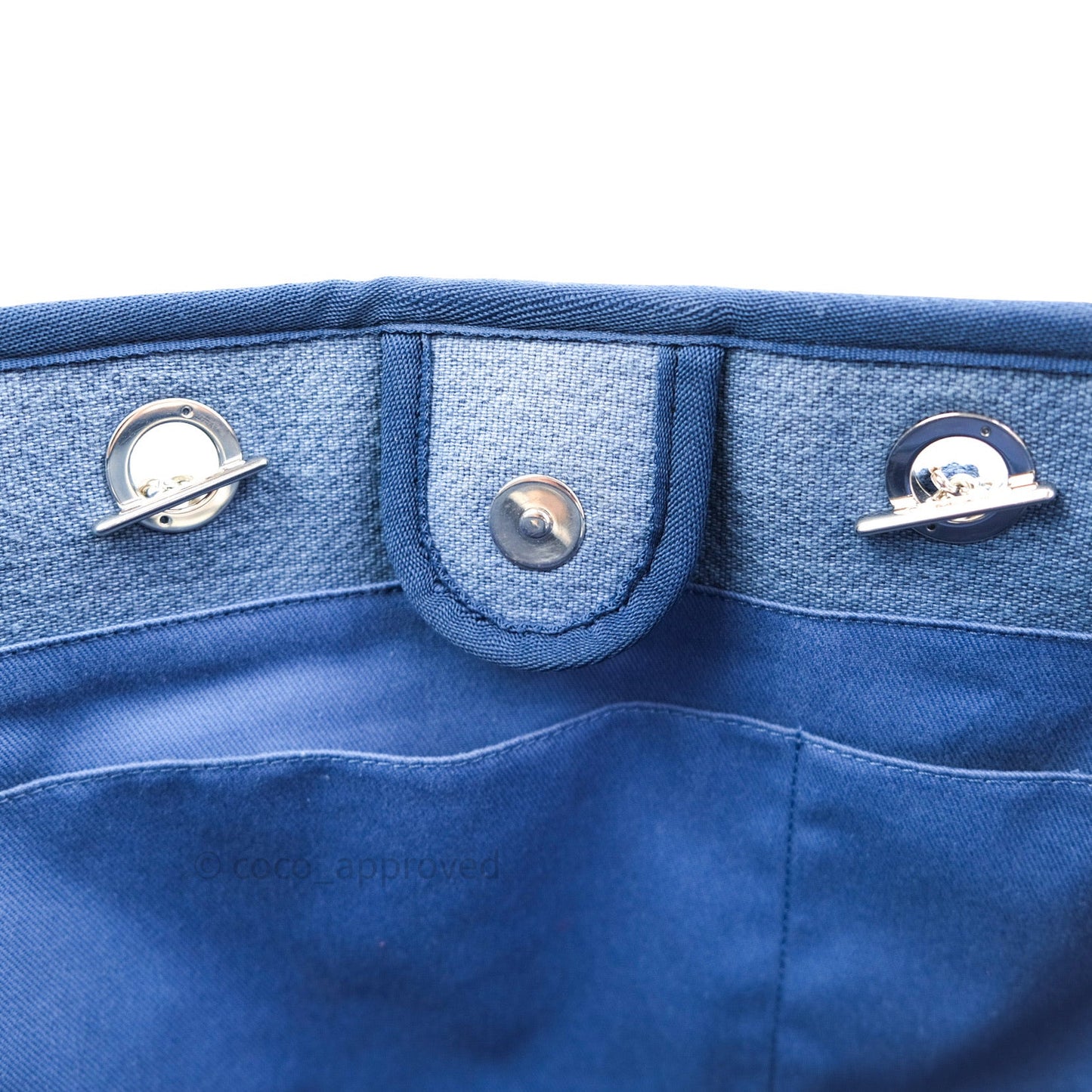 Chanel Canvas Deauville Medium Tote Blue