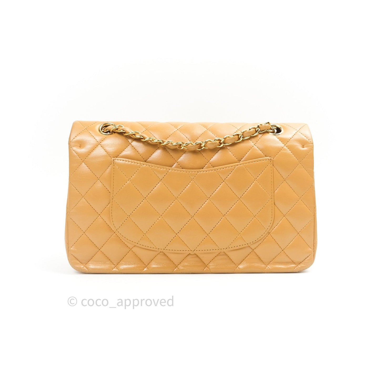 Chanel Vintage Classic M/L Beige Lambskin 24K Gold Hardware