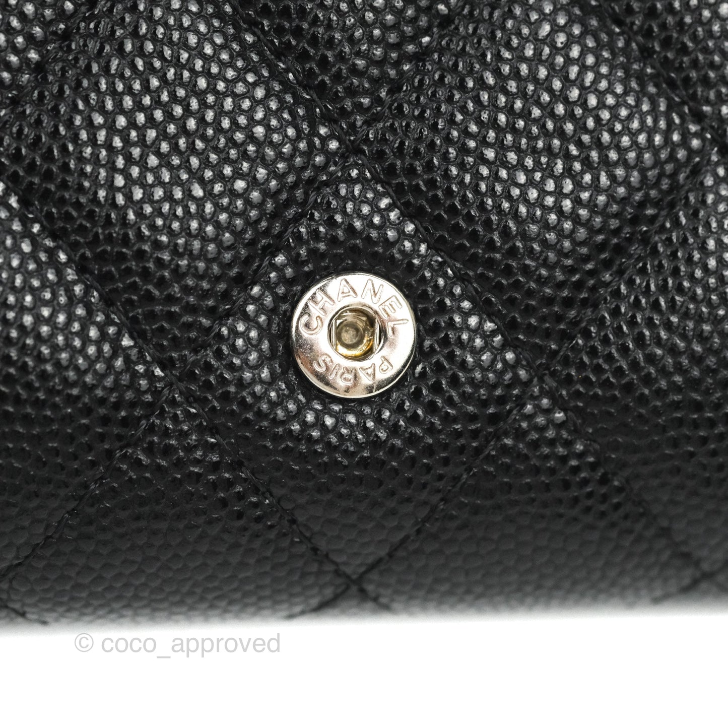 Chanel Quilted Classic 4 Key Holder Wallet Black Caviar Silver Hardware