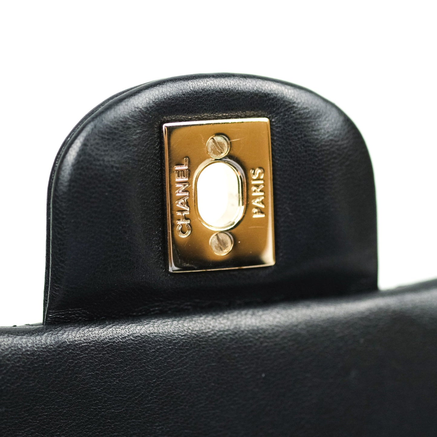 Chanel Quilted Mini Rectangular Black Lambskin Gold Hardware