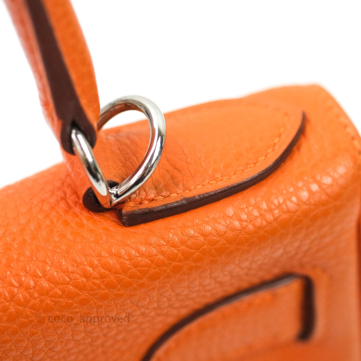 Hermès Kelly 28 Orange Palladium Hardware Togo