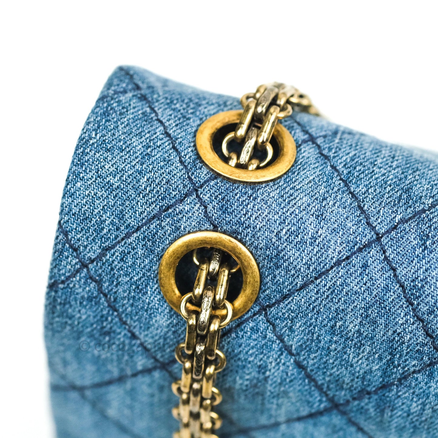 Chanel Reissue Quilted Denim Dark Blue Gold Hardware 226