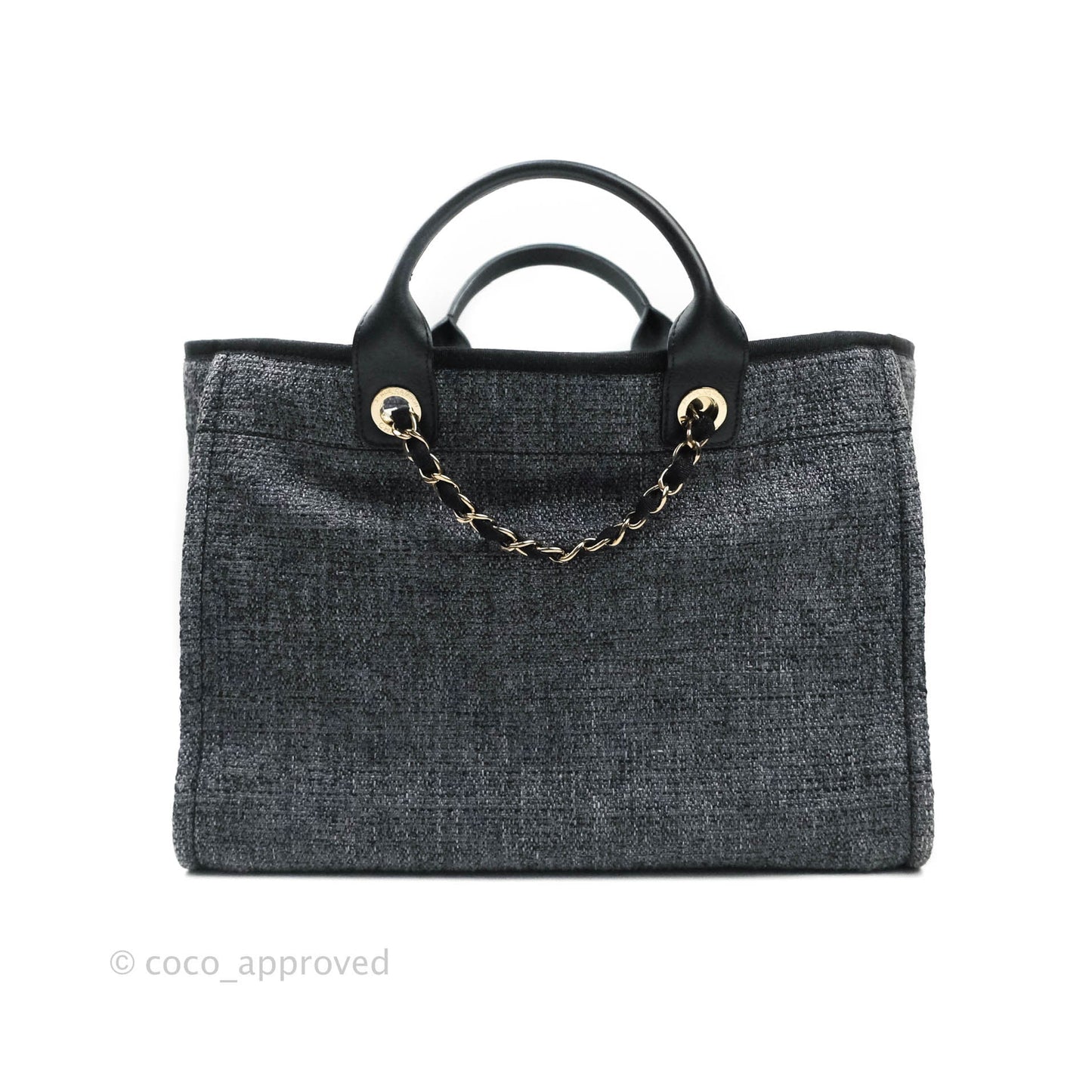 Chanel Large Deauville Charcoal Grey Canvas