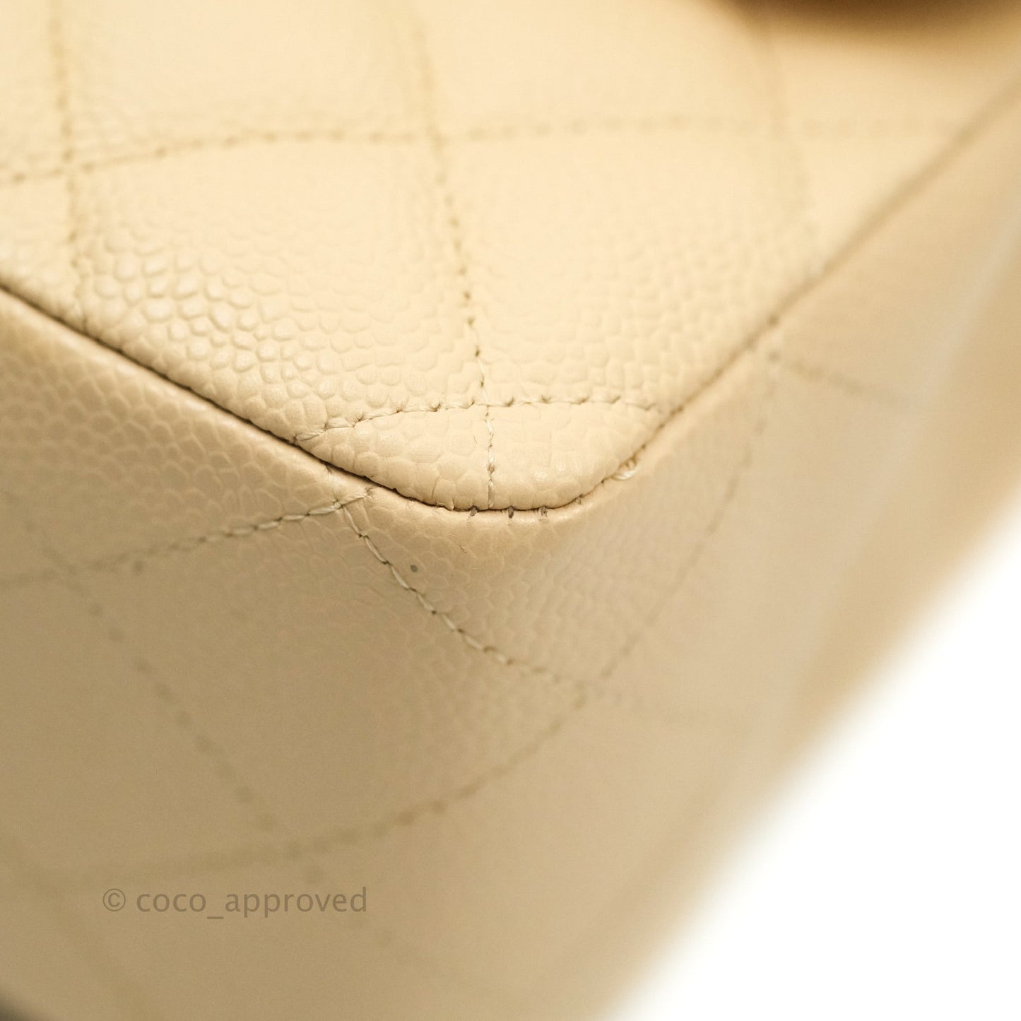 Chanel Jumbo Single Flap Beige Caviar Silver Hardware⁣⁣