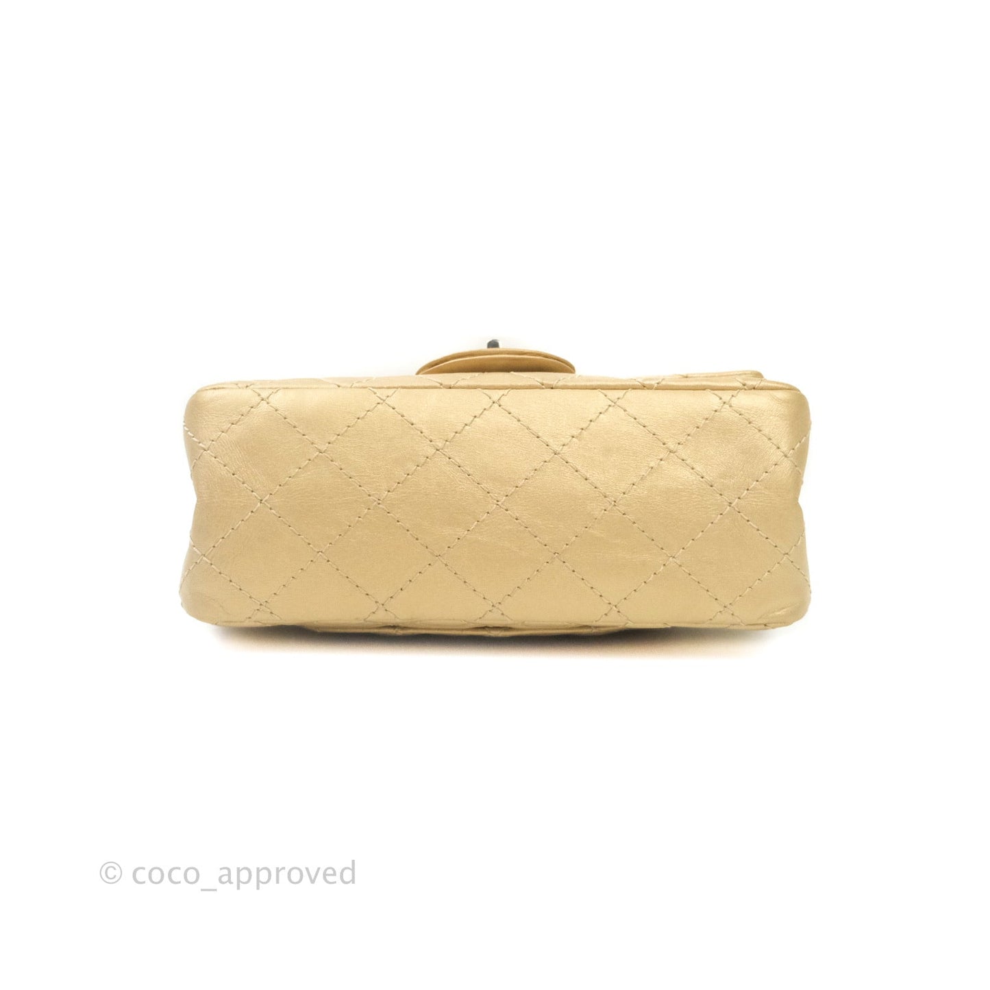 Chanel Mini Reissue 224 Gold Aged Calfskin Ruthenium Hardware