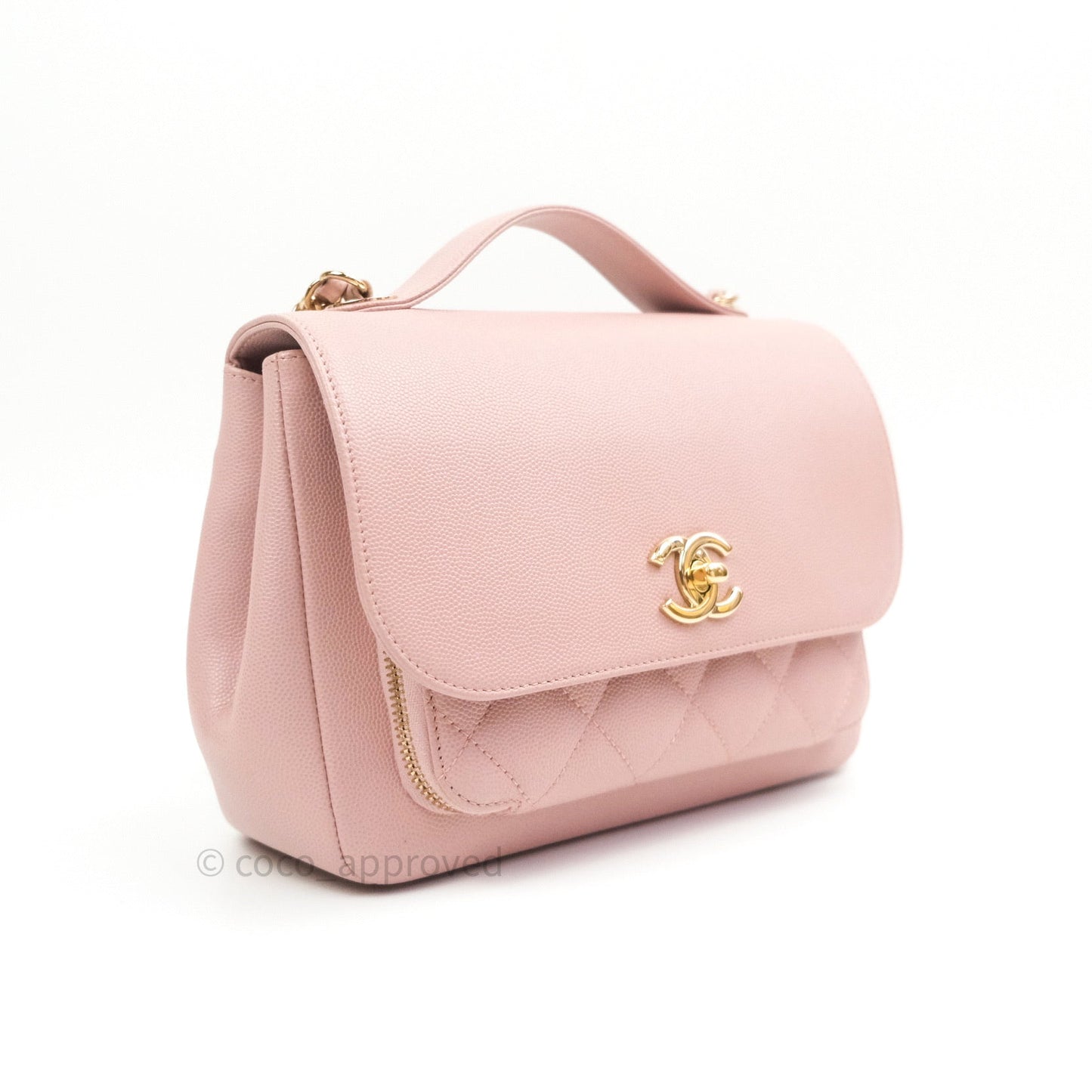Chanel Quilted Medium Business Affinity Flap Light Pink Light Gold Hardware