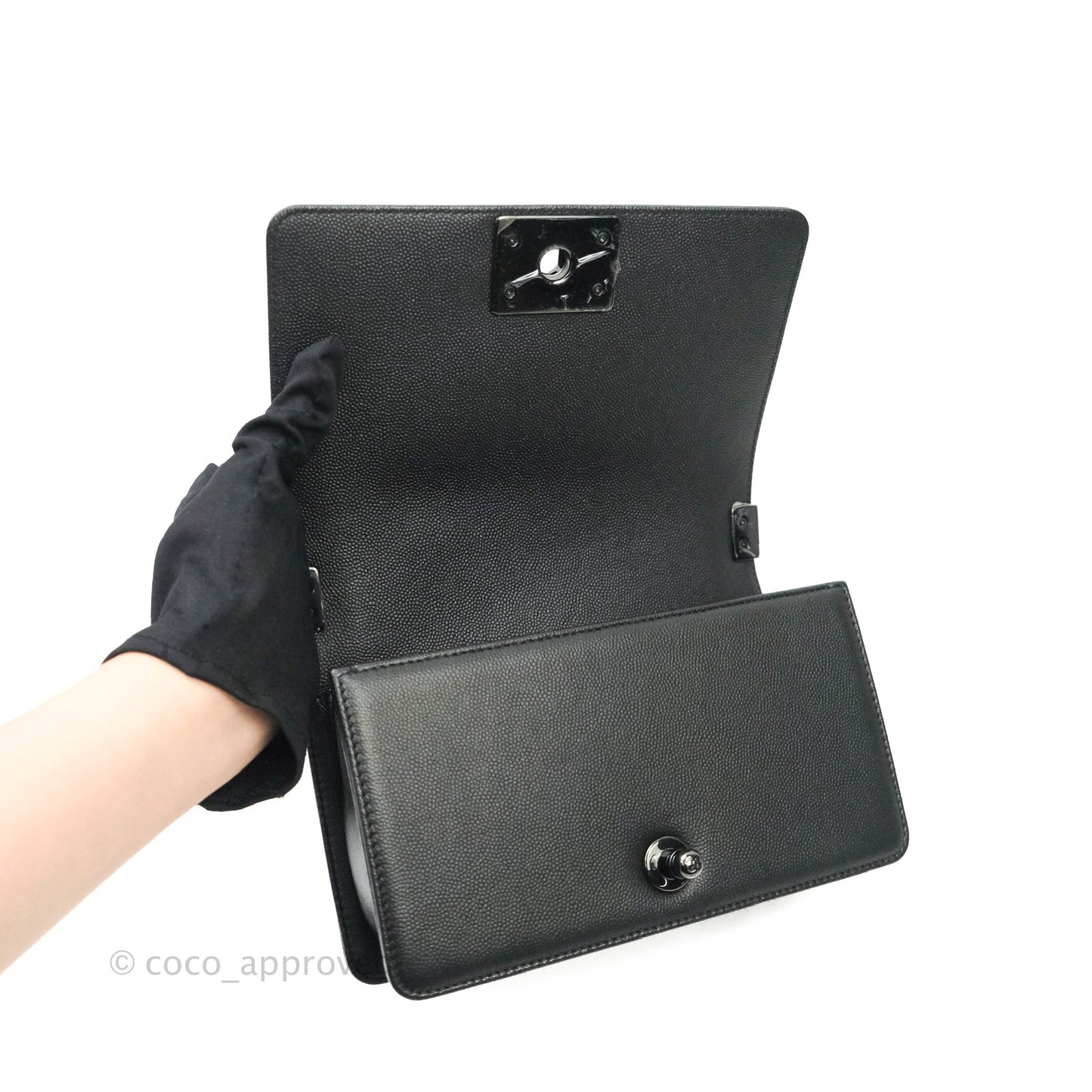 Chanel Quilted So Black Small Boy Caviar
